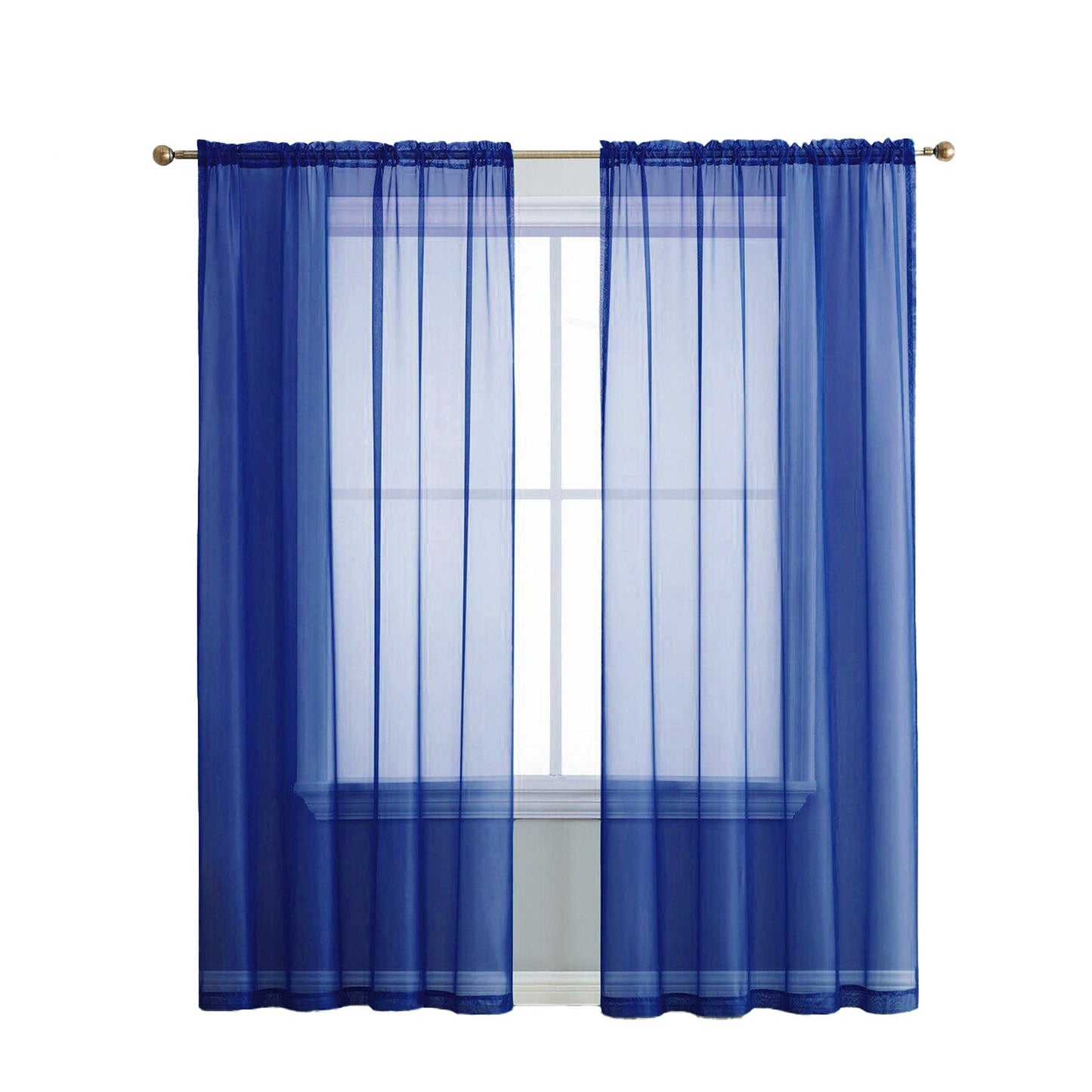 Organza Voile Sheer Curtain with Rod Pocket for Window Draping