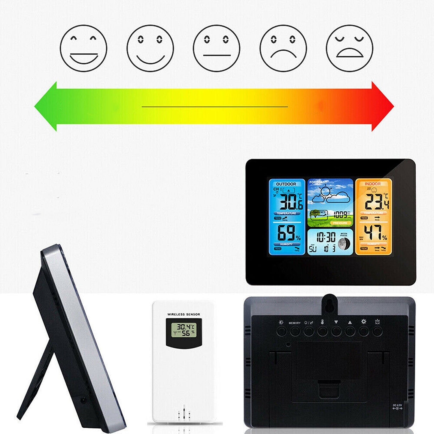 Wireless Indoor and Outdoor LCD Digital Weather Station with Clock and Calendar