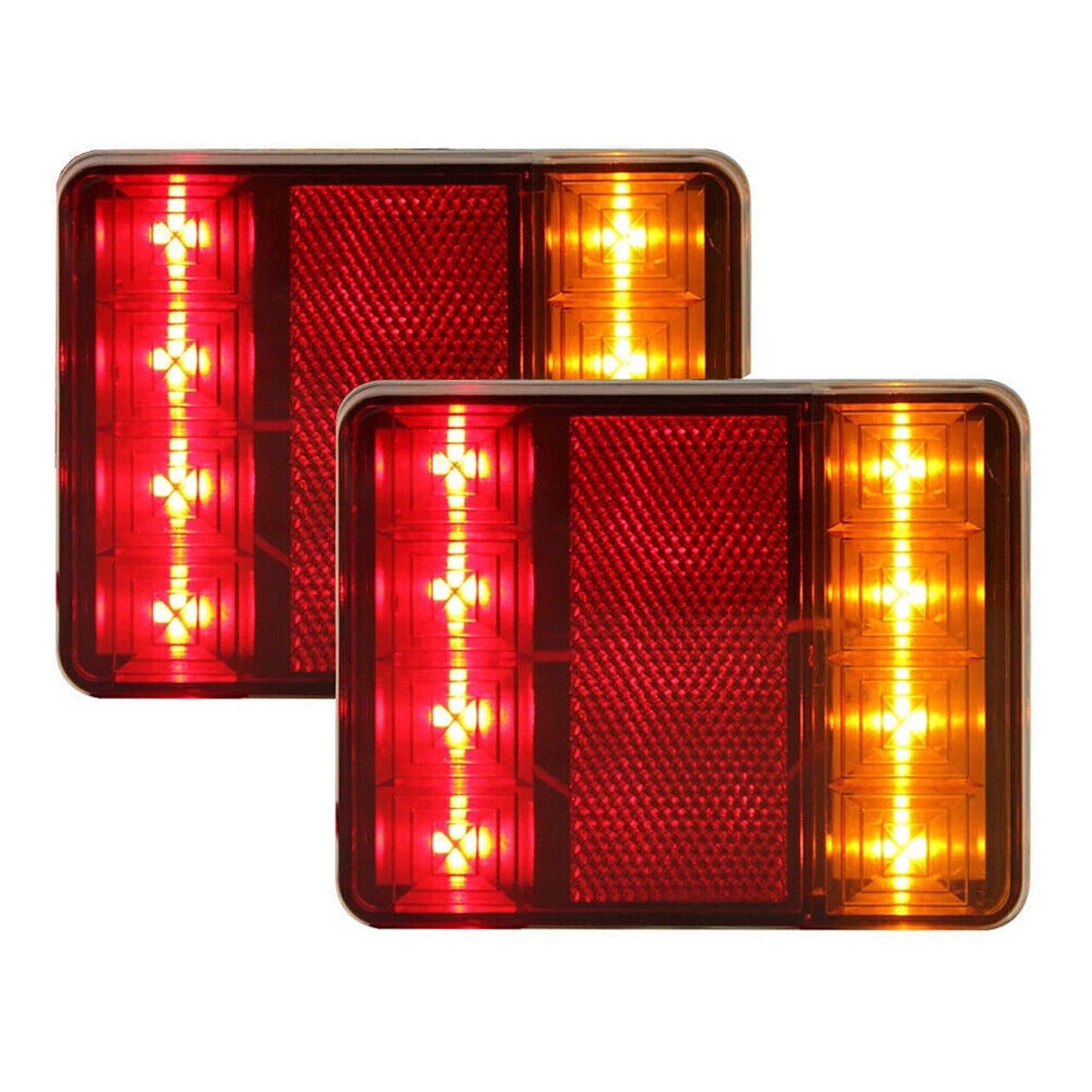 2pcs Trailer Tail Lights LED Submersible Stop Kit Lamp Boat Truck