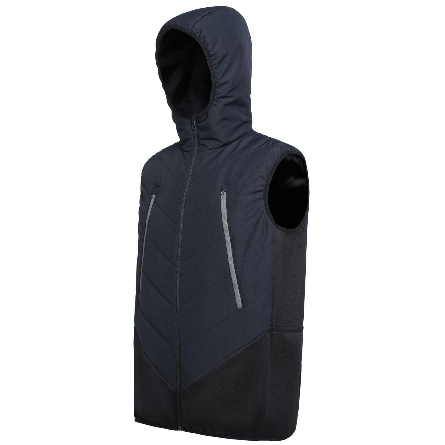 Active Vegan Puffer Vest Quilted Down-Free Stretchy Side Panel
