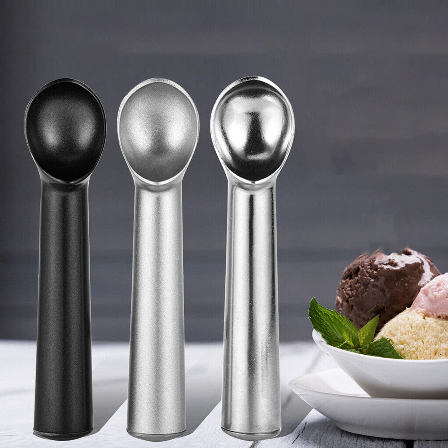 Professional Non-Stick Ice Cream Scoop Polished Aluminium Anti-Freeze