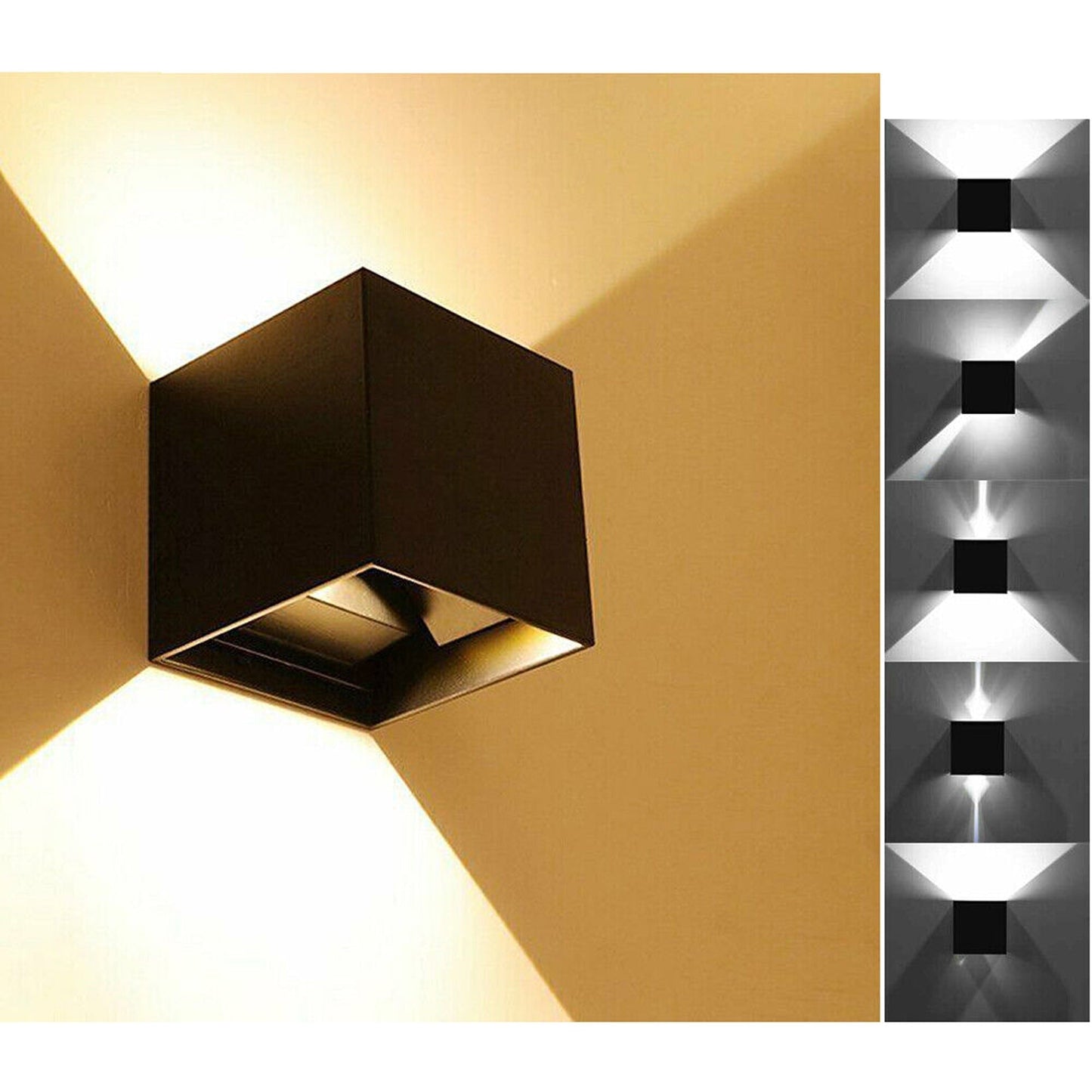 12W Square Aluminum LED Wall Light Waterproof Indoor Outdoor Modern Sconce