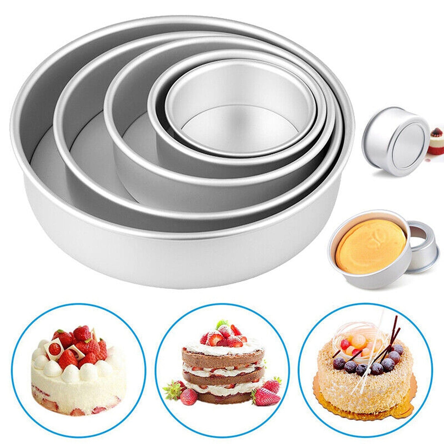 DIY Round Cake Mold Inch Reusable Pastry Tin Baking Pan