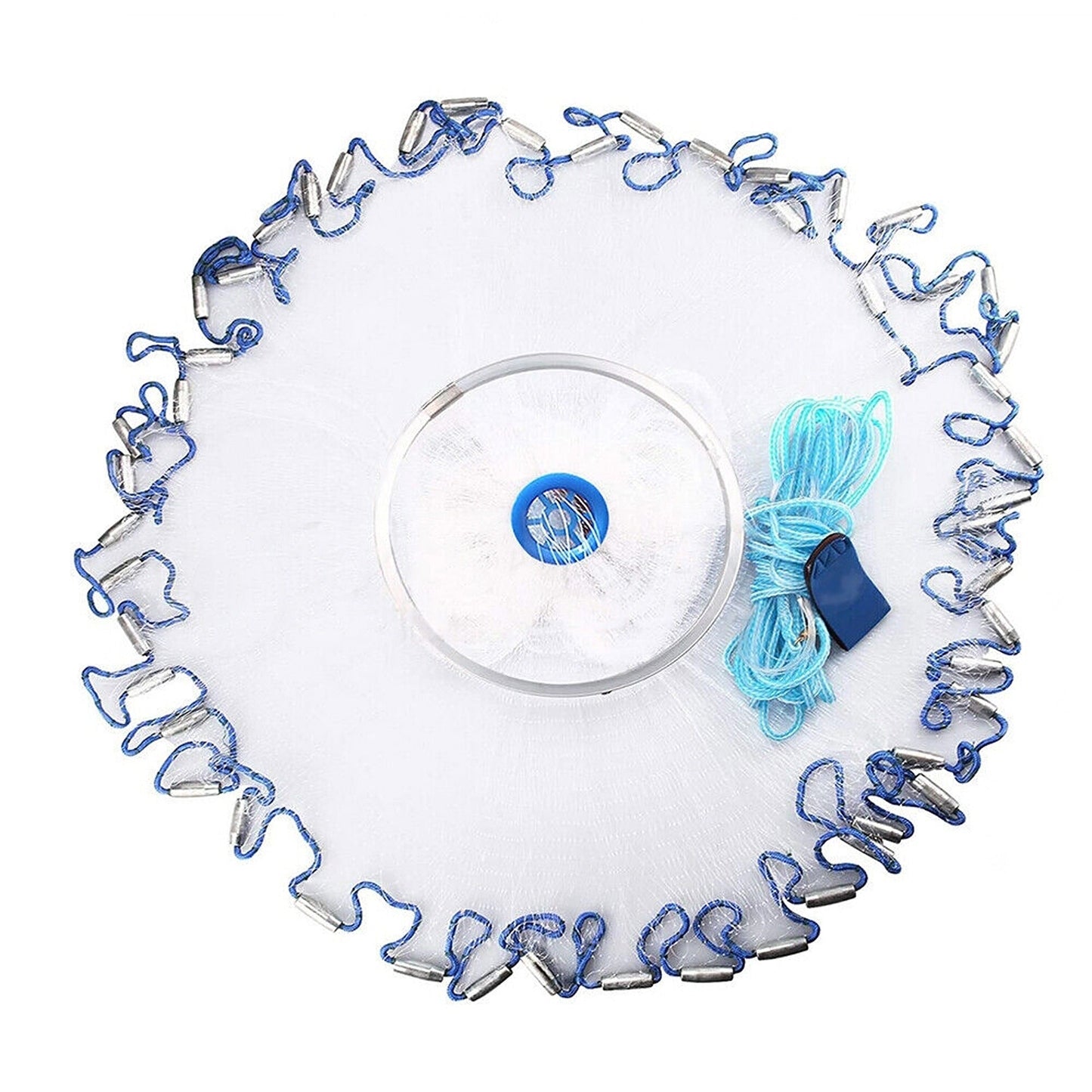 Clear Fishing Throw Mesh Cast Net with Mono Chain Spread 4 to 6ft