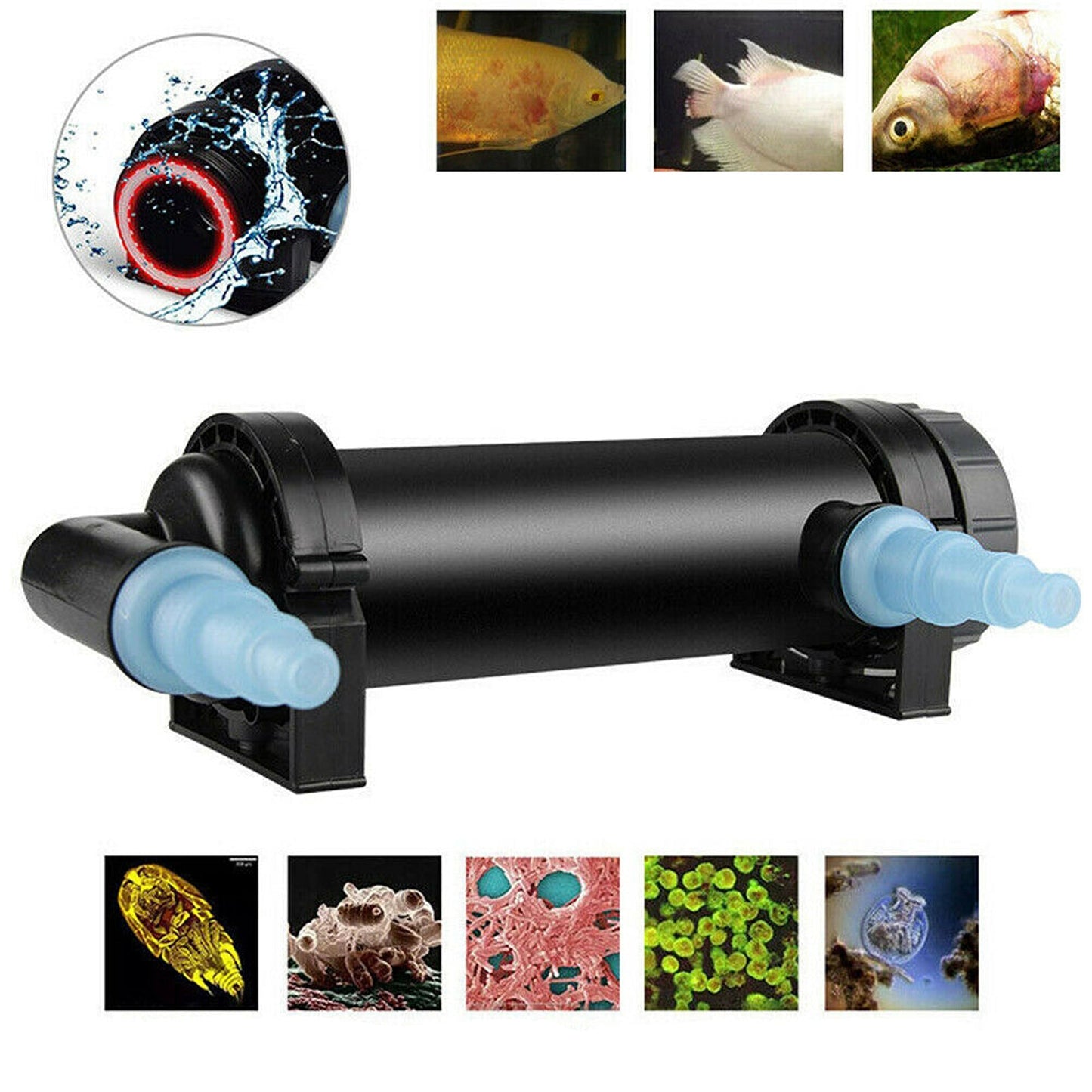 UV Light Water Clarifier Filter for Aquarium Fish Tank Cleaning