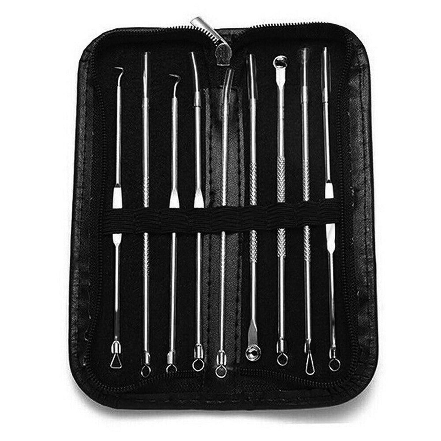 9pcs Comedone Extractor Tool Kit Blackhead Pimple Spot Remover