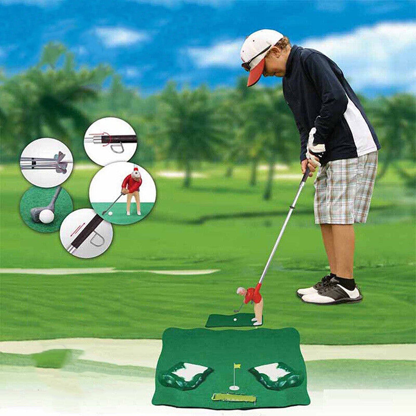 Indoor Miniature Golf Set Golfing Man Game for Home Entertainment