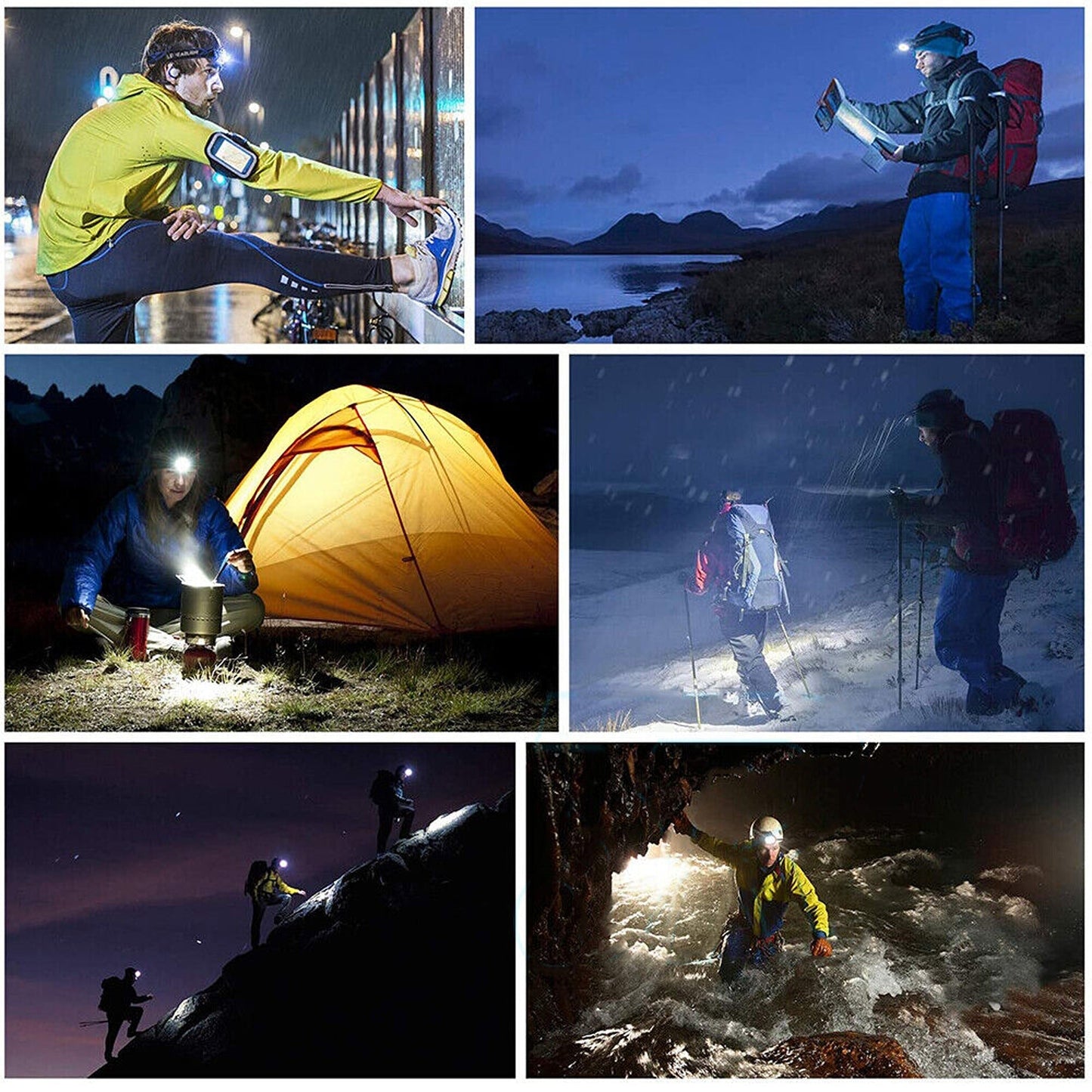Rechargeable LED Headlamp Light Flashlight Head Torch Lamp