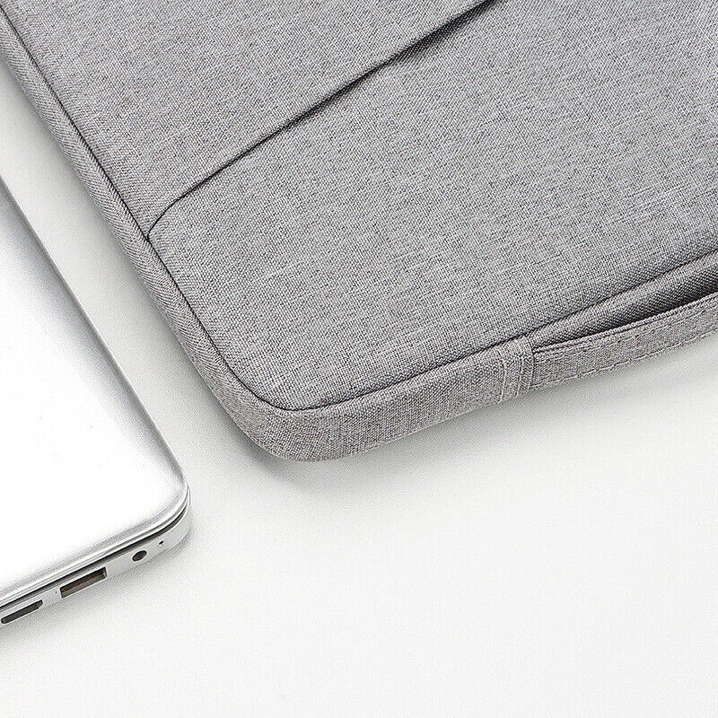 Light Grey Laptop Sleeve Bag Carry Case 13in 14in 15in 16in For MacBook Air Pro Dell HP