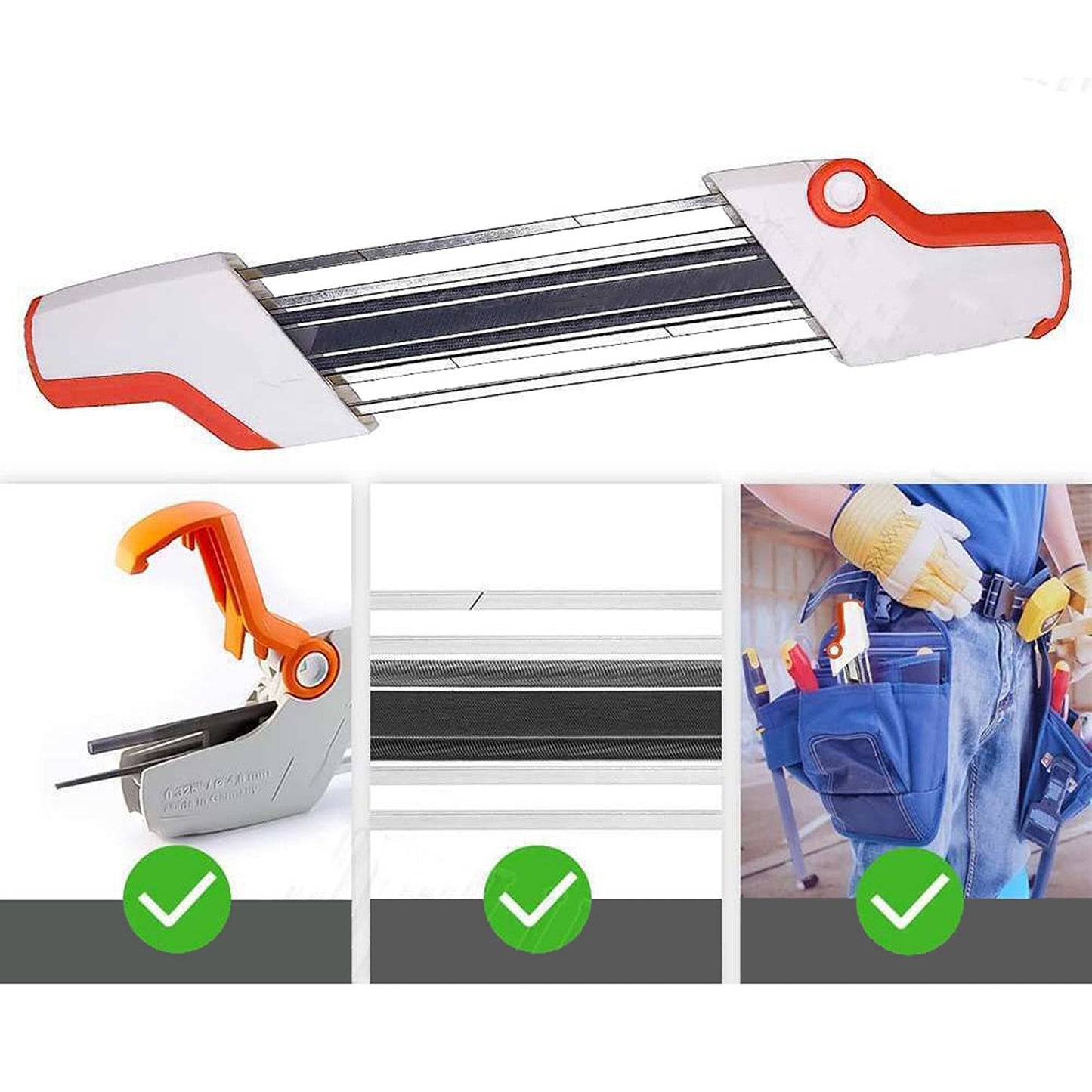 2-in-1 Chainsaw File Sharpener with Metal Chain Kits for Stihl 7/32 5.5mm