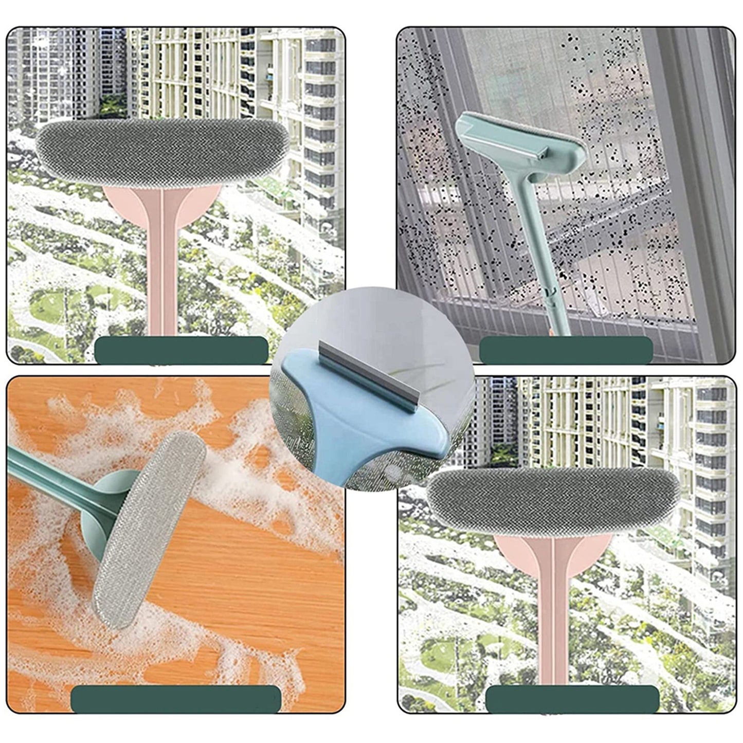 Innovative Double-Sided Glass Cleaning Brush Window Cleaner Tool