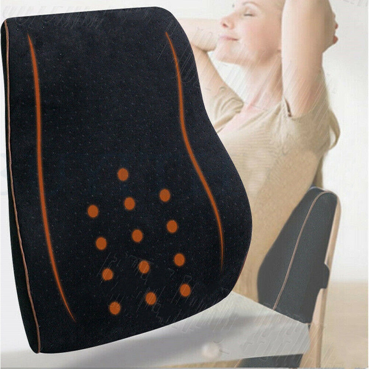 Lumbar Support Memory Foam Back Cushion for Home Car Office Use