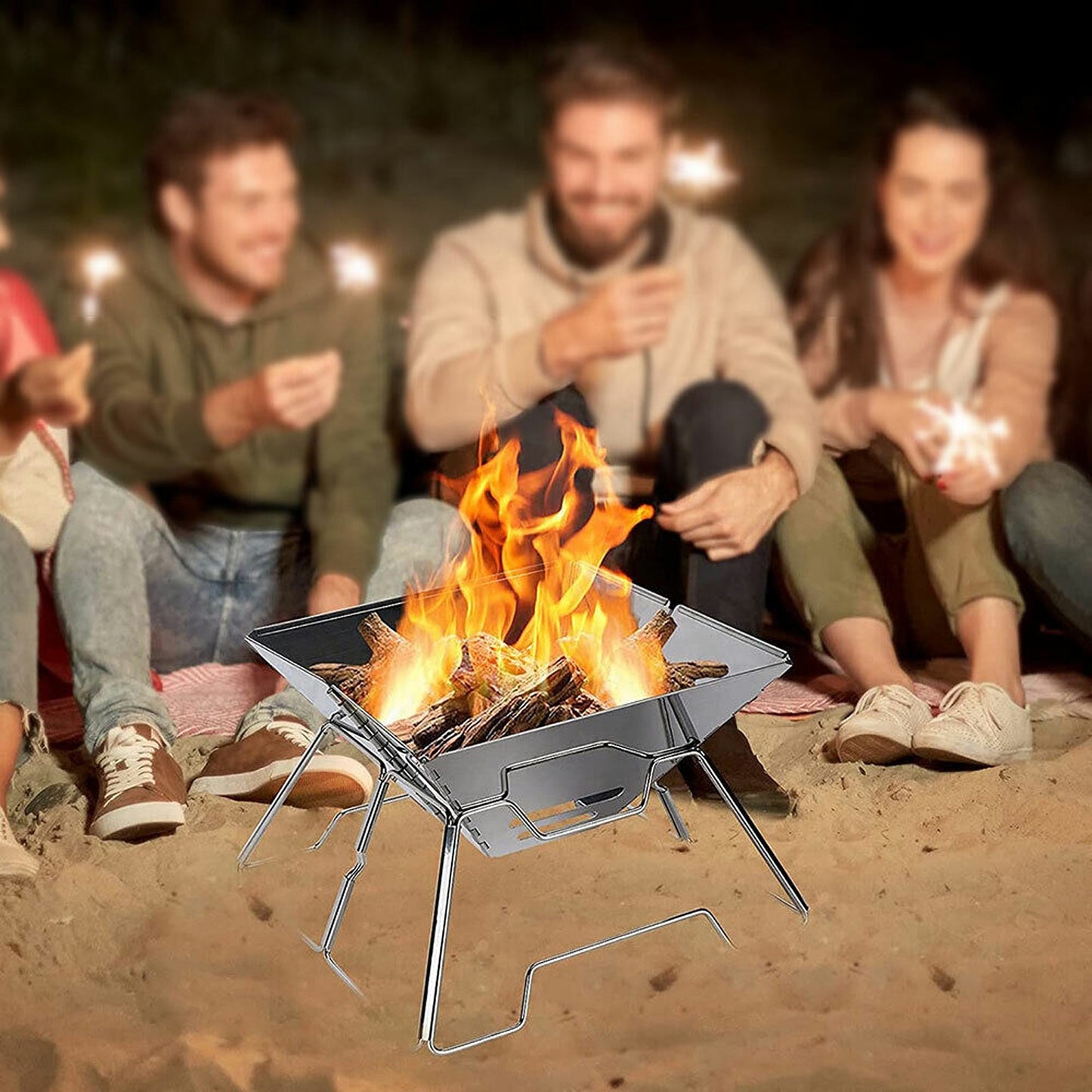 Portable Steel Barbecue BBQ Grill for Outdoor Camping