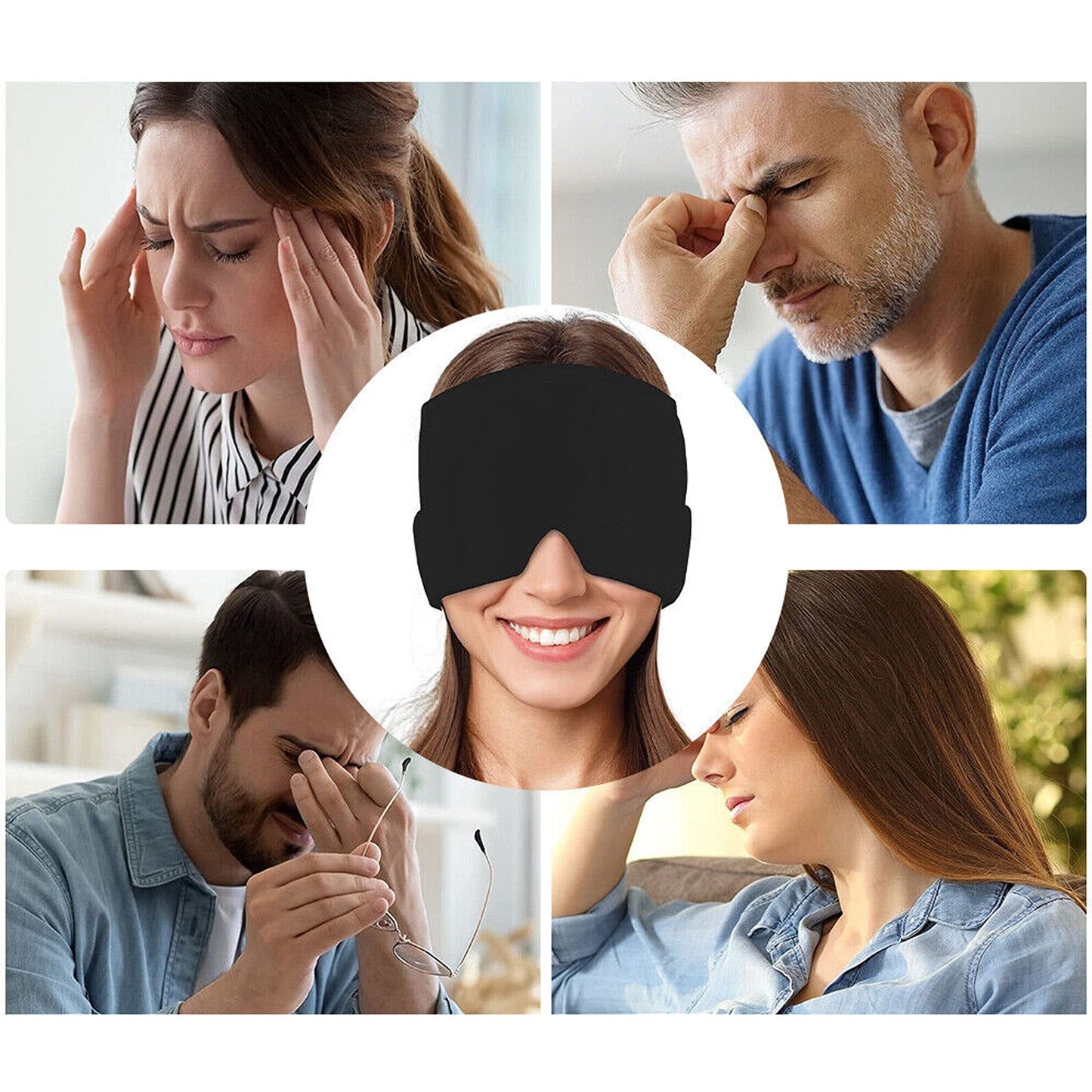 Therapy Cap for Migraines Reusable Hot and Cold Eye Mask