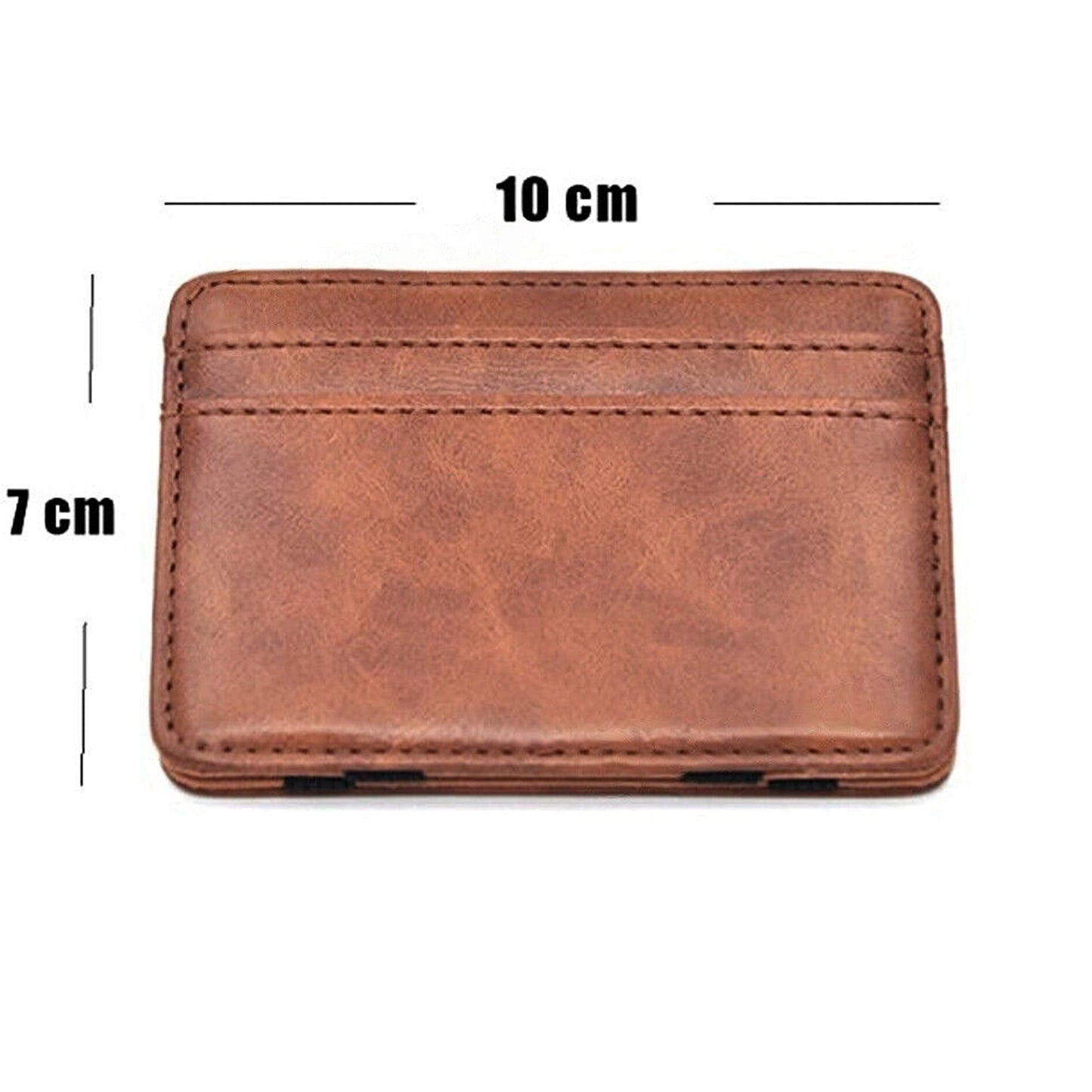 Slim RFID Blocking Leather Wallet with Magic Flip and Money Clip