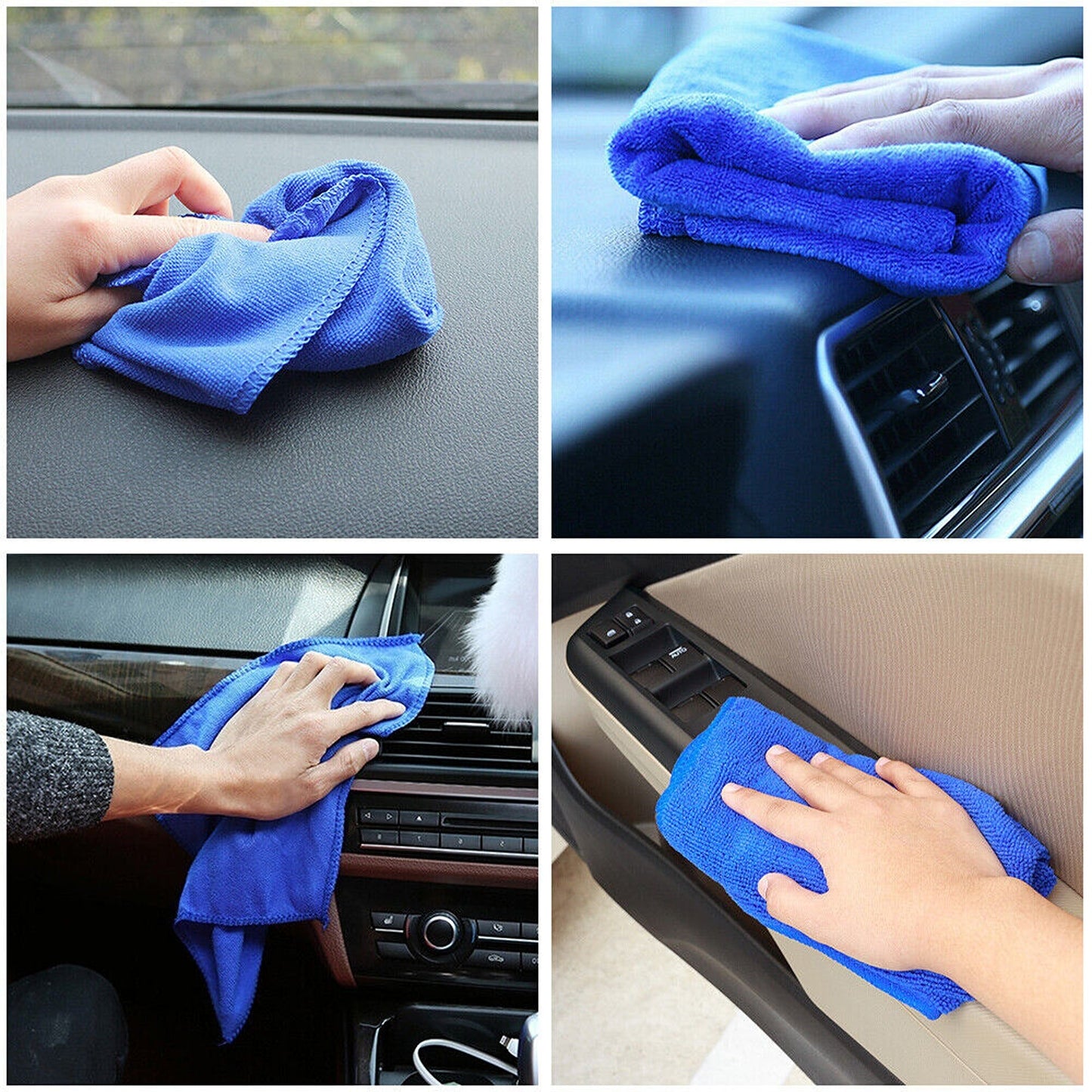 50pcs Microfibre Glass Cleaning Cloths for Windows Screens and Dishes