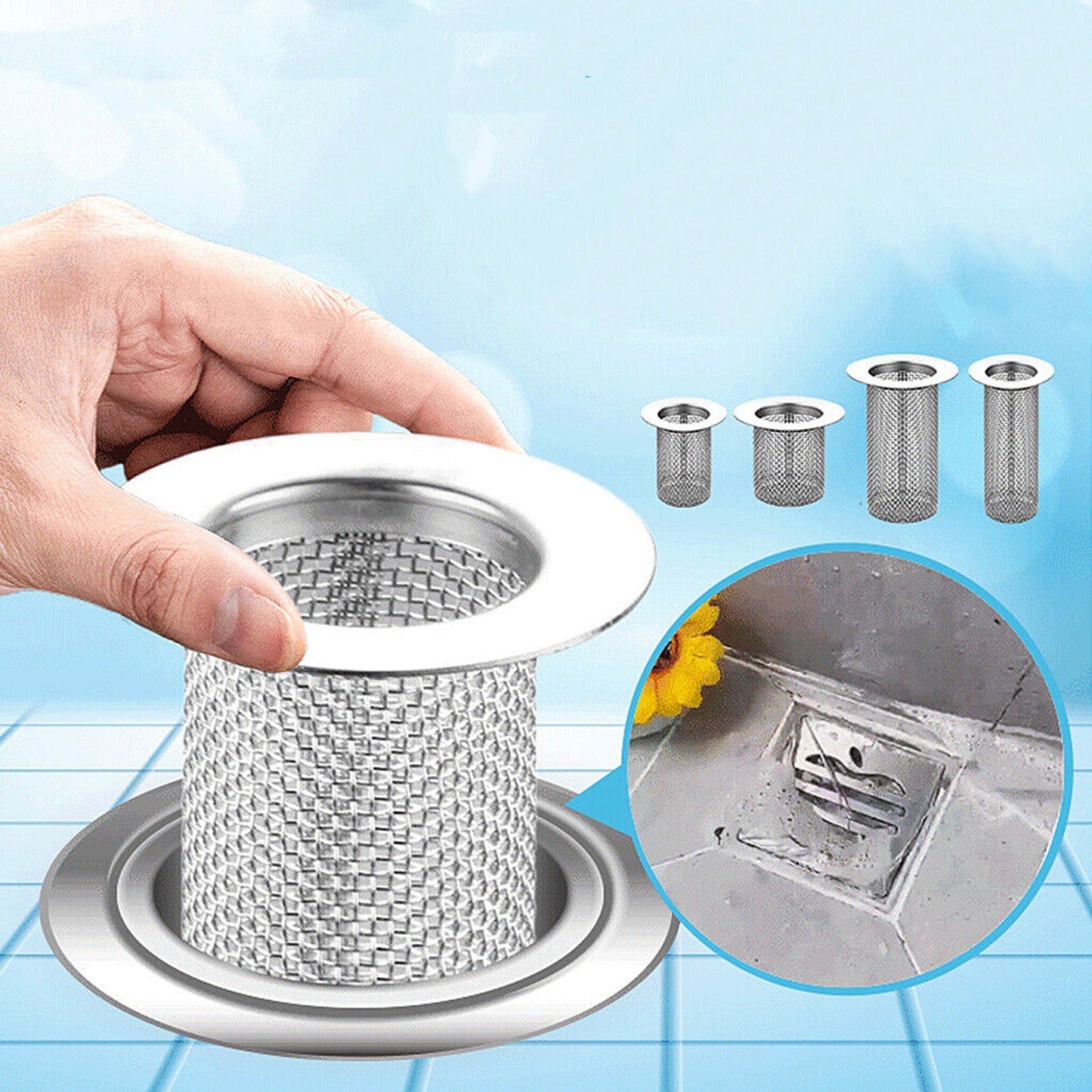 Anti-Blocking Drain Filter Hair Catcher for Bathroom Floor