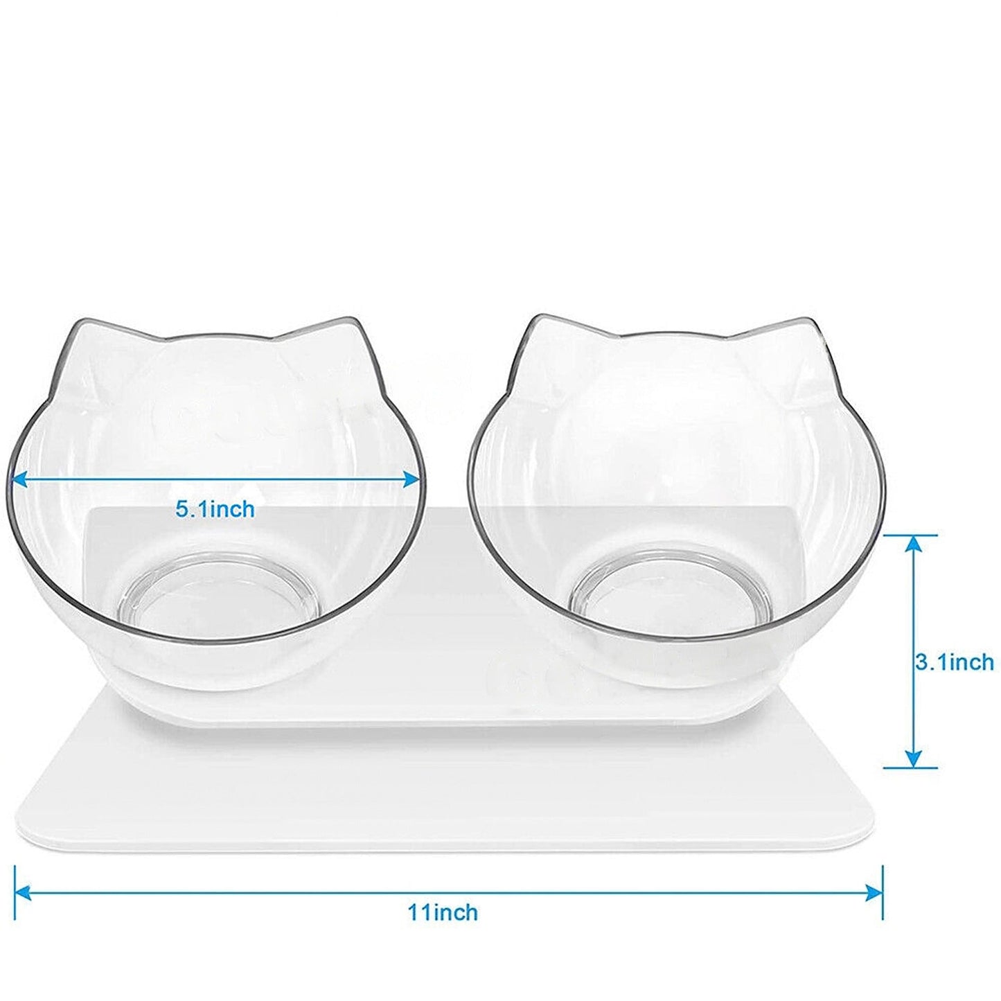 Elevated Double Cat Bowls Raised Pet Food Water Stand
