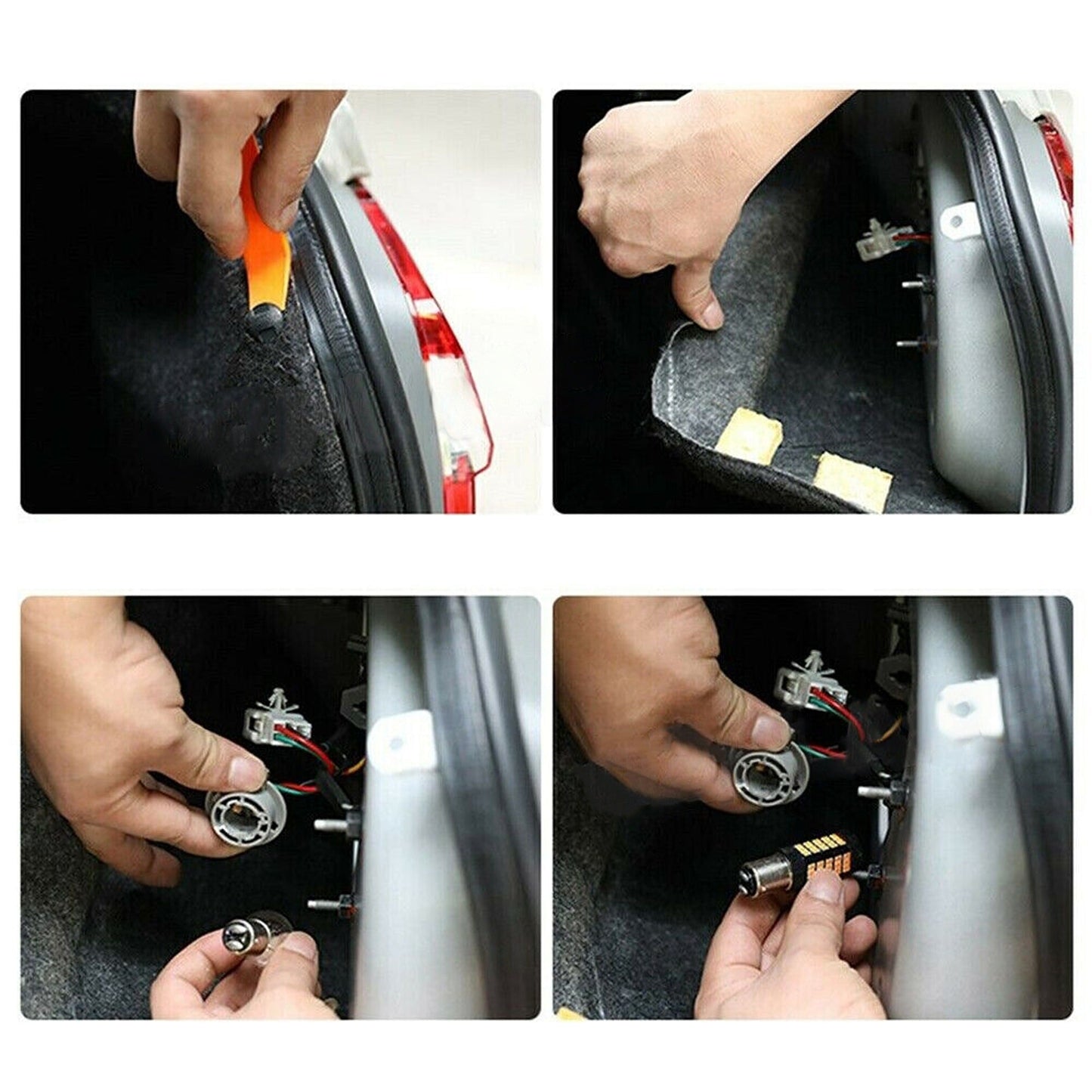 4pcs LED Stop Tail Light Bulbs for Cars Canbus BAY15D 1157 15W Brake Globes