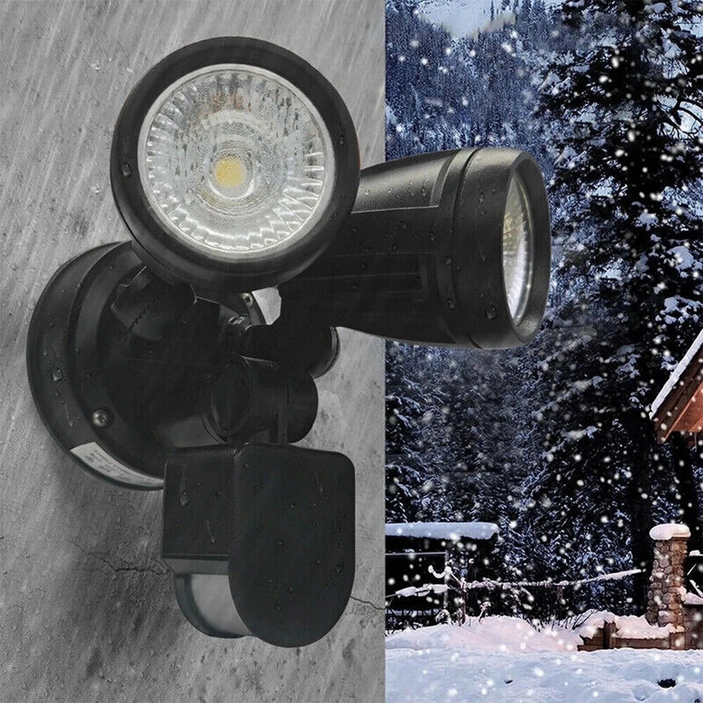 Outdoor Security Twin Spot Flood Light with Motion Sensor 26W Led