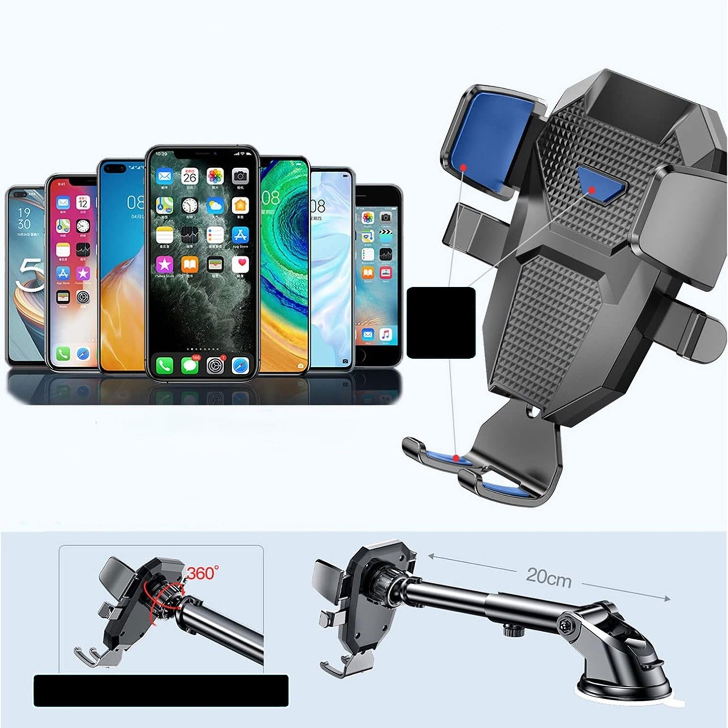 Phone Holder Mount Dashboard Suction Car Mobile Stand