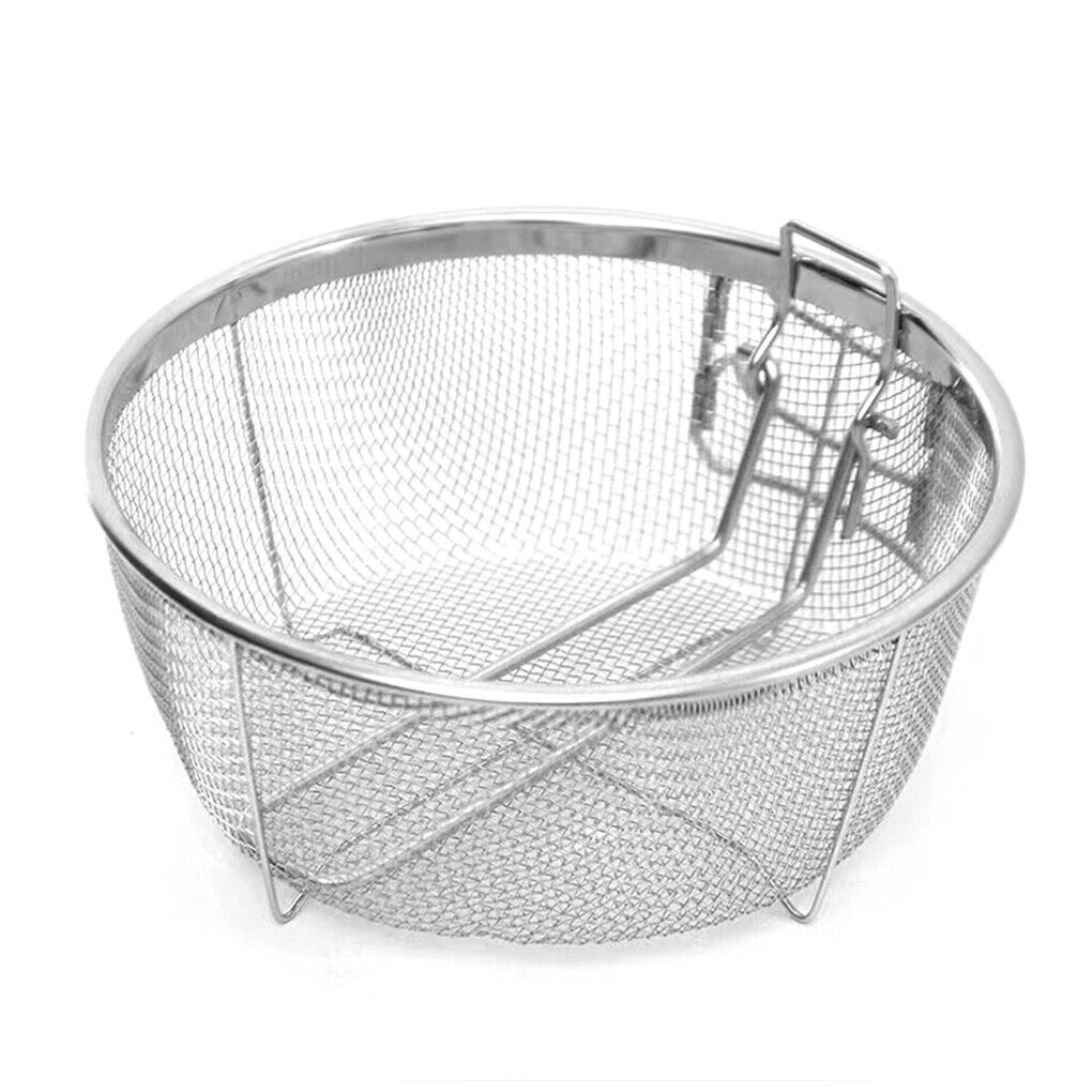 Deep Frying Basket Stainless Steel Wire Mesh with Foldable Handle