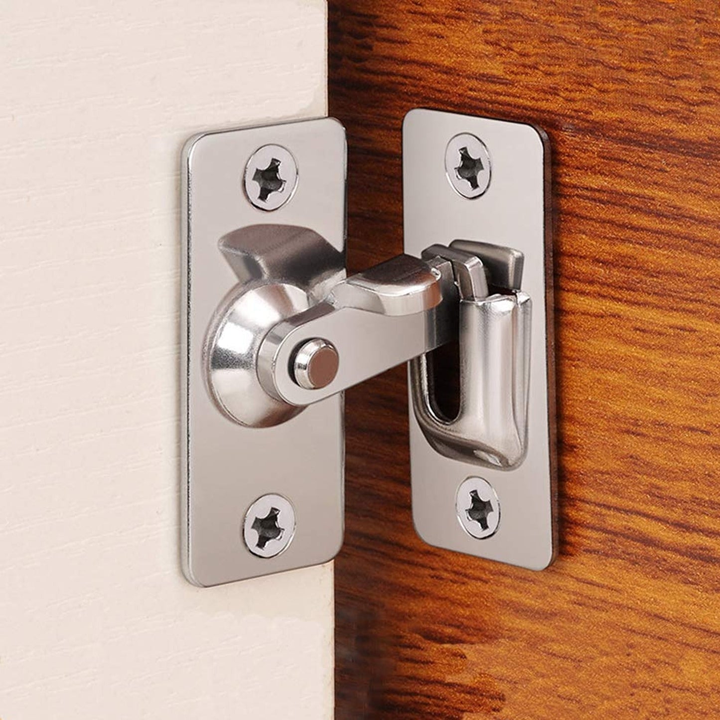 Sliding Door Lock Stainless Steel Right Angle Safety Latch