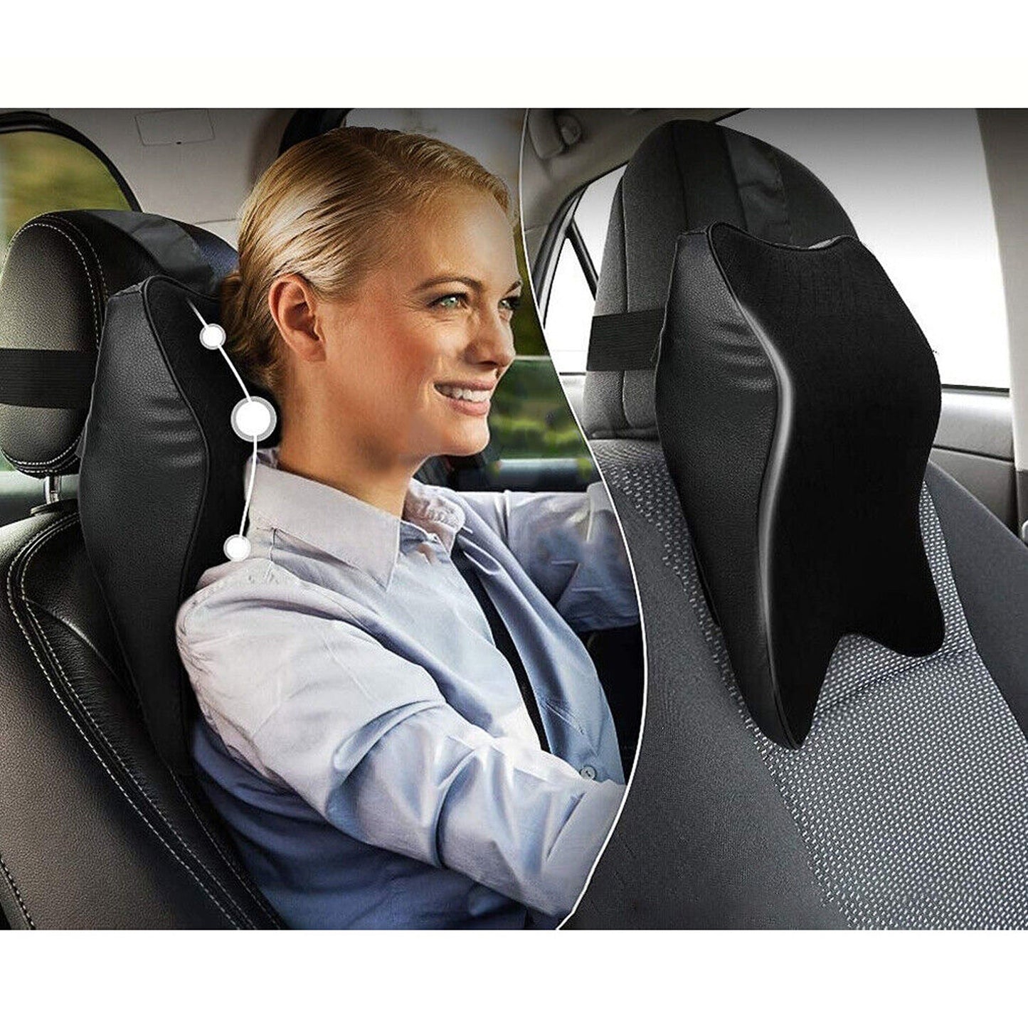 Memory Foam Headrest Pad for Car Seat Neck Support Pillow