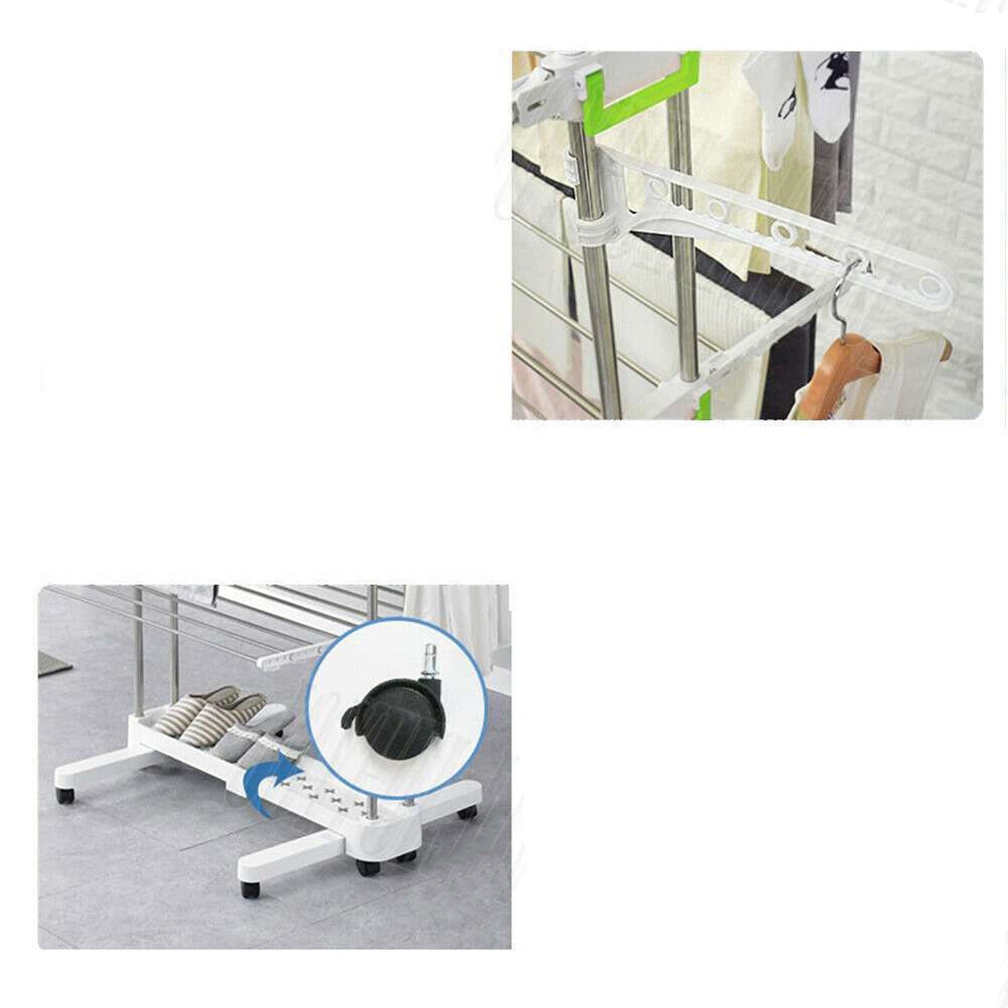 Large Premium Foldable Clothes Rack with Rolling Stainless Rod for Laundry Drying