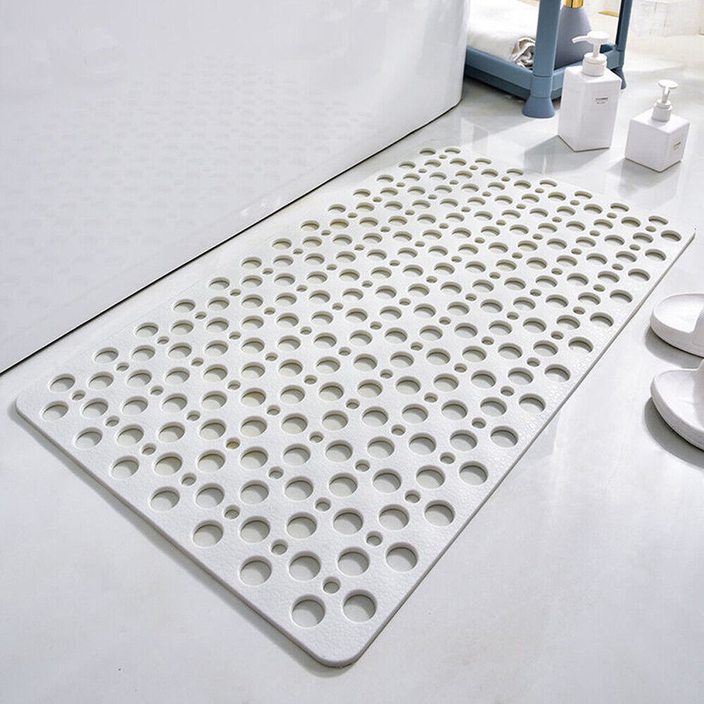 Square Rubber Suction Non-Slip Bath Mat for Shower 53 x 53cm