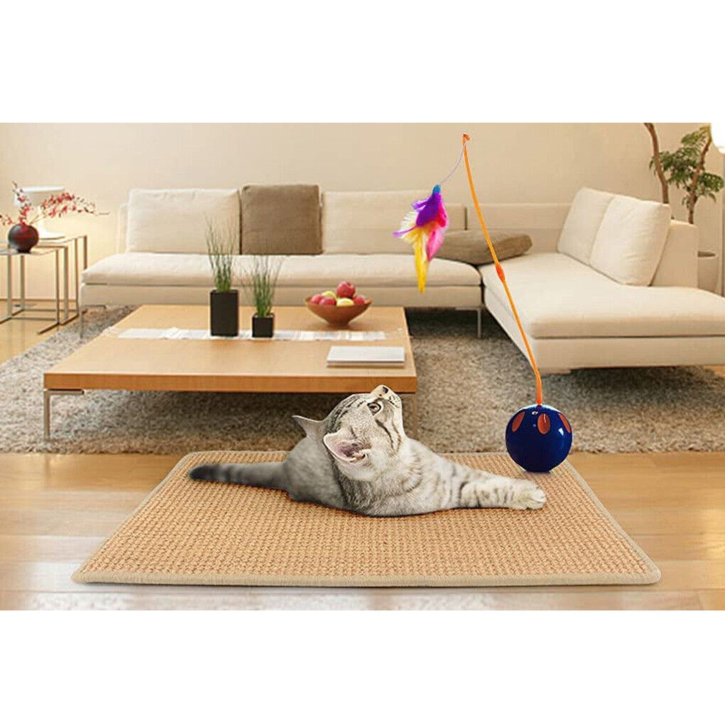 Natural Sisal Cat Scratcher Board for Sofa and Couch Protection