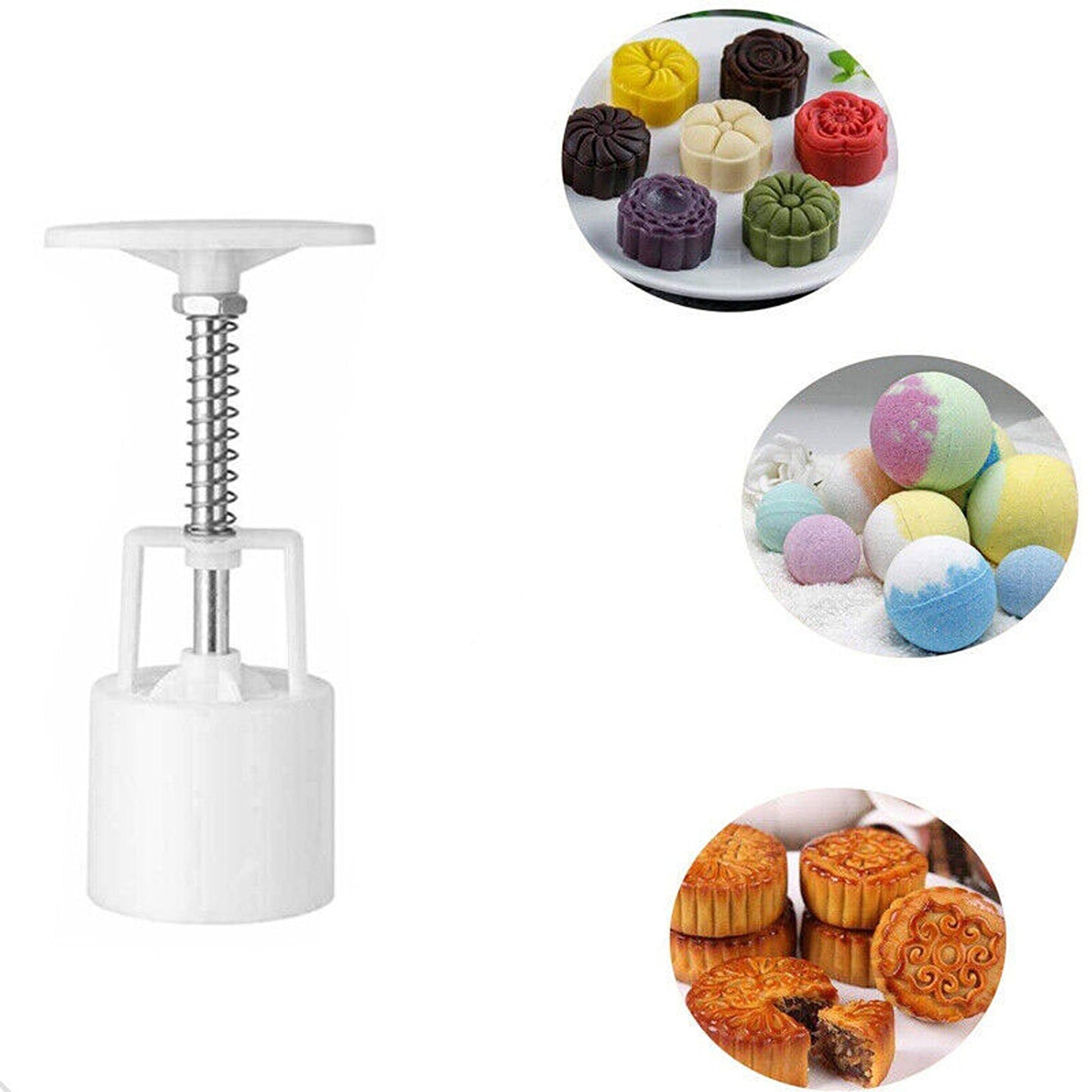 DIY Moon Cake Flower Stamps Mold Round Pastry Decor Cookies