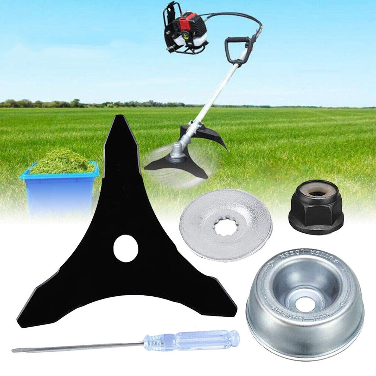 2pcs Brush Cutter Triangle Saw Blade 3-Teeth Mower Trimmer