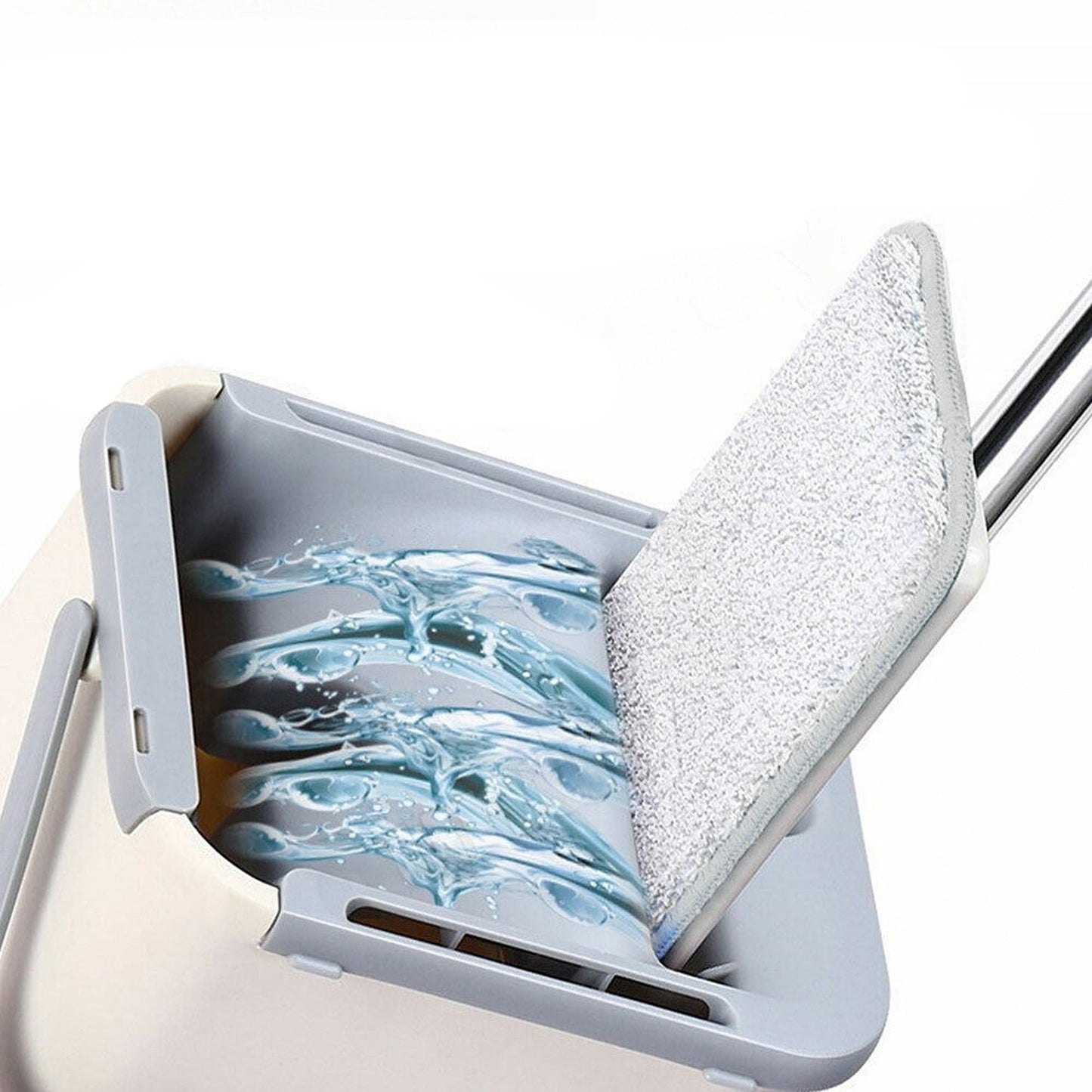 Microfiber Flat Mop and Bucket Floor Cleaner Set Wet Dry with 2 Pads