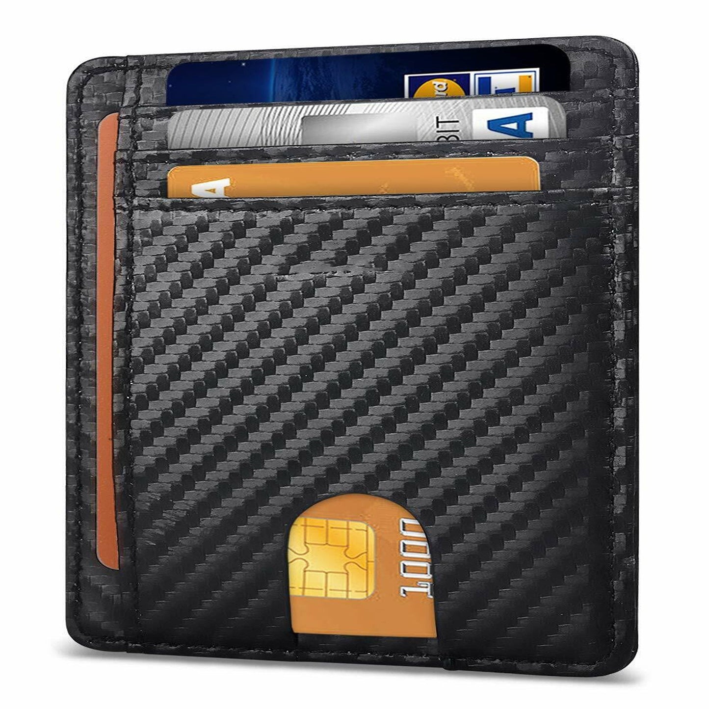 Flip Leather Slim Wallet with RFID Blocking and Credit Card Holder