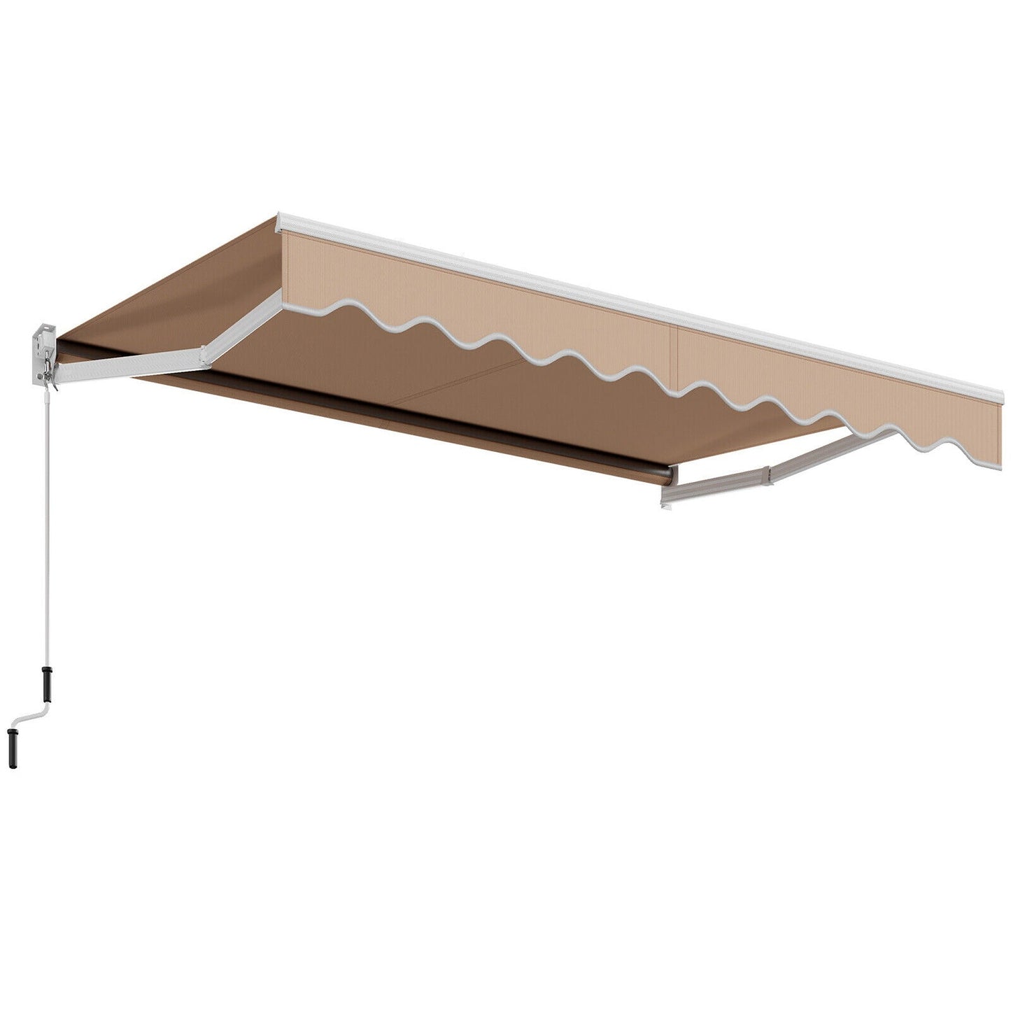 Manual Outdoor Sunshade Canopy Awning with Retractable Folding Arm