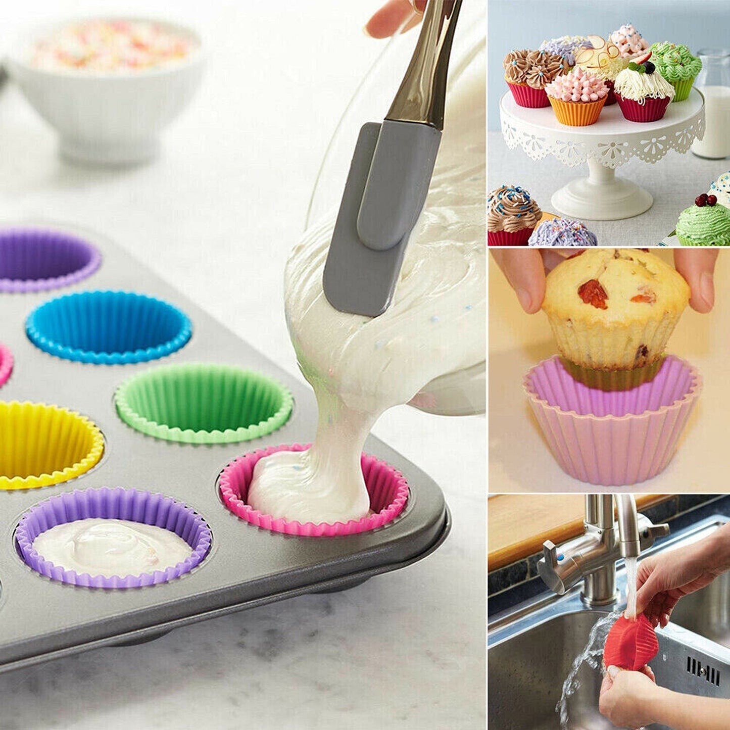 Silicone Round Cupcake Baking Mould for DIY Muffin