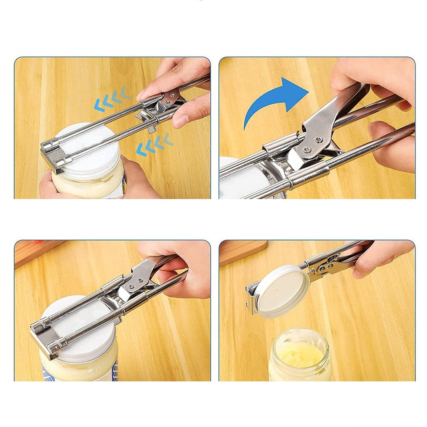Adjustable Jar and Bottle Opener Stainless Steel Kitchen Tool