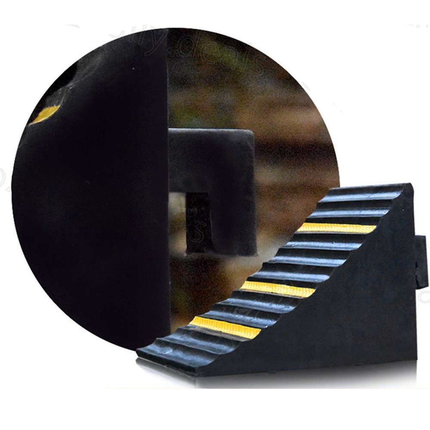2pcs Rubber Wheel Chocks with Handle for Trucks Trailers Boats