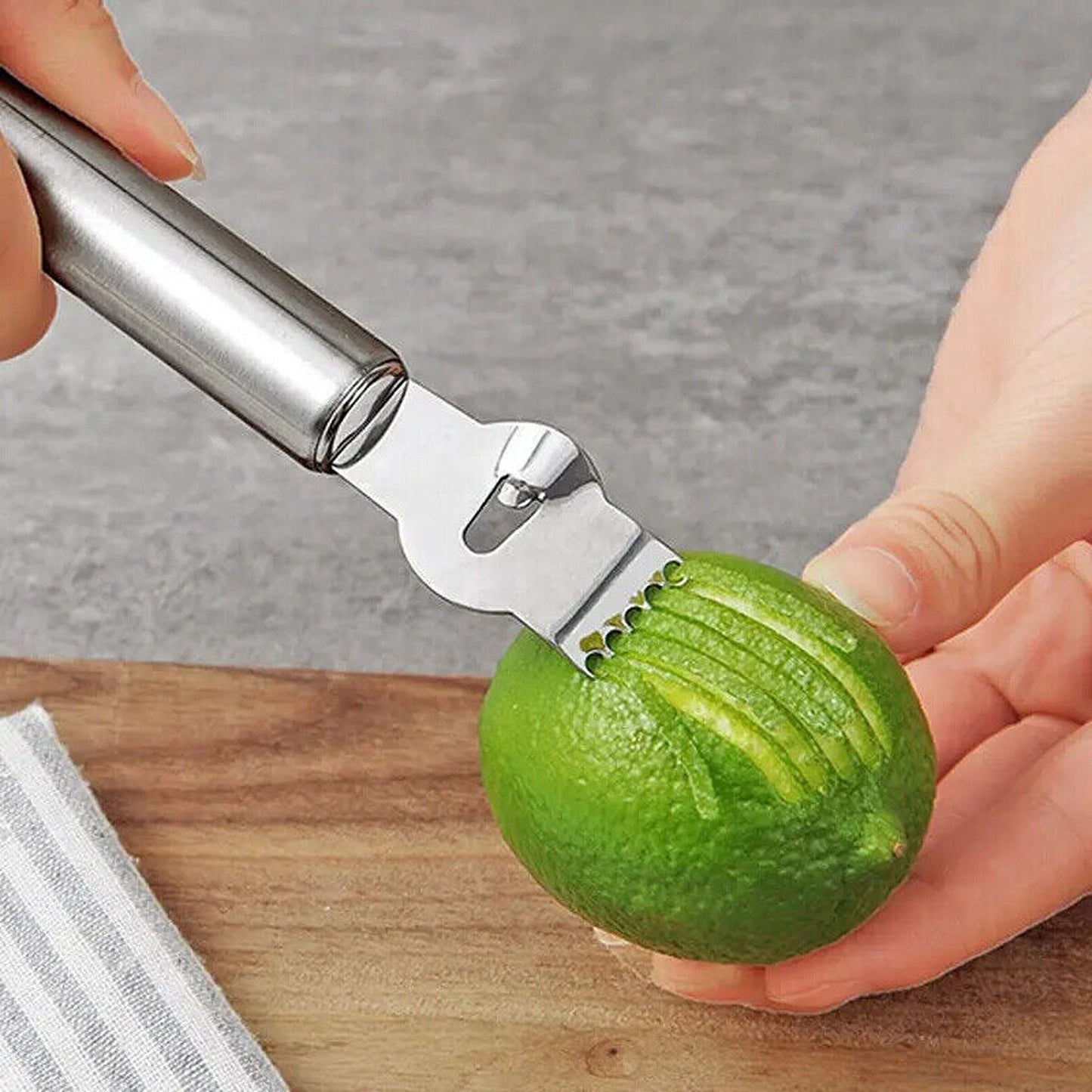 Stainless Steel Lemon Zester and Channel Knife for Citrus Garnishing