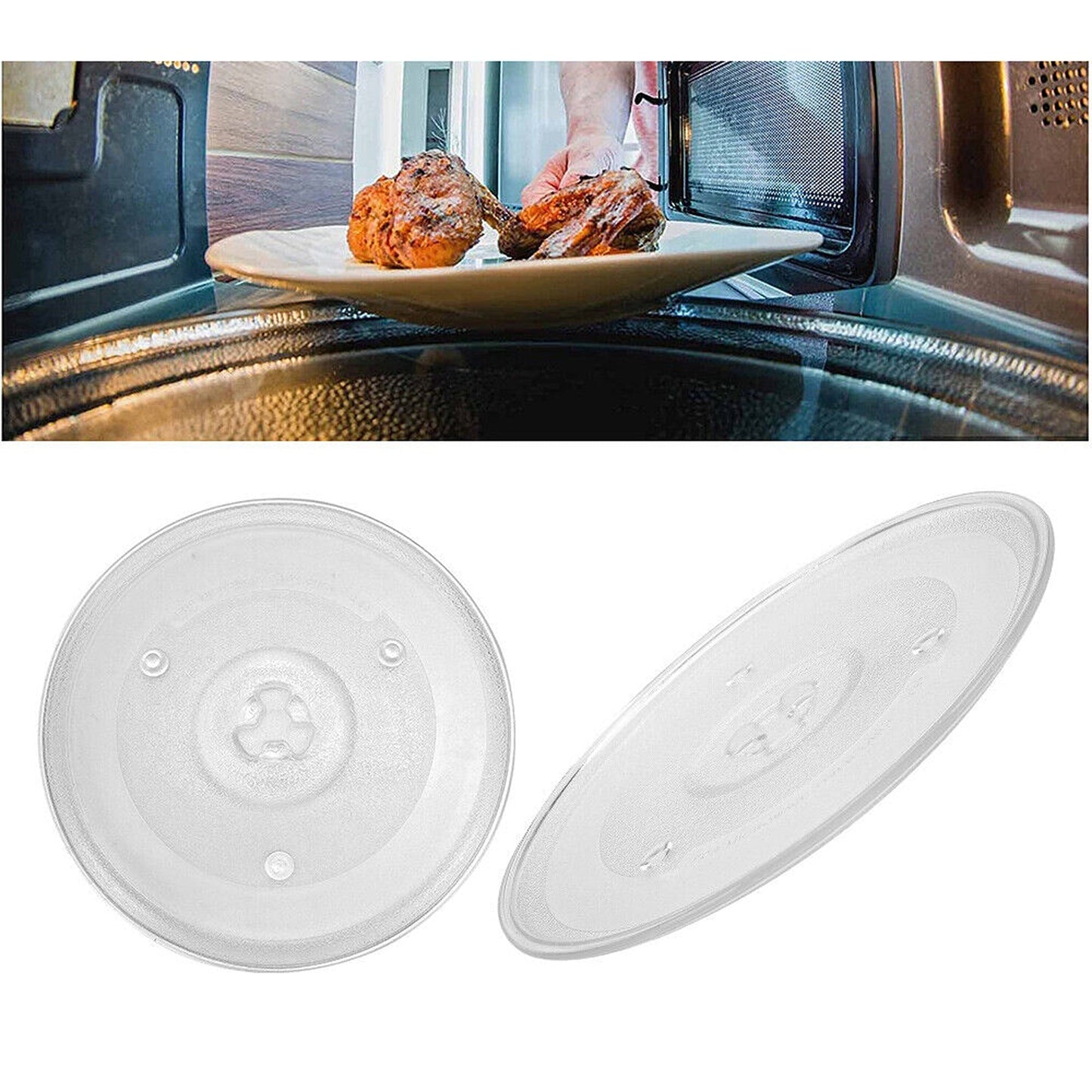 Replacement Microwave Plate Thick Glass Turntable for Food Heating