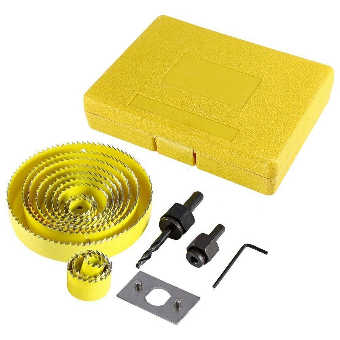 Wood Cutter Holesaw Kit 17pcs with Multiple Sizes 19-127mm 3 Colours