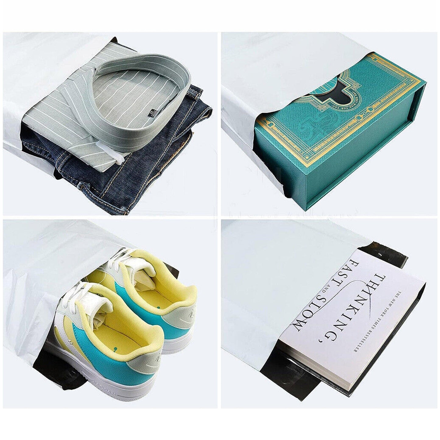 100x Self-Sealing Poly Mailer Satchel Courier Plastic Shipping Bags