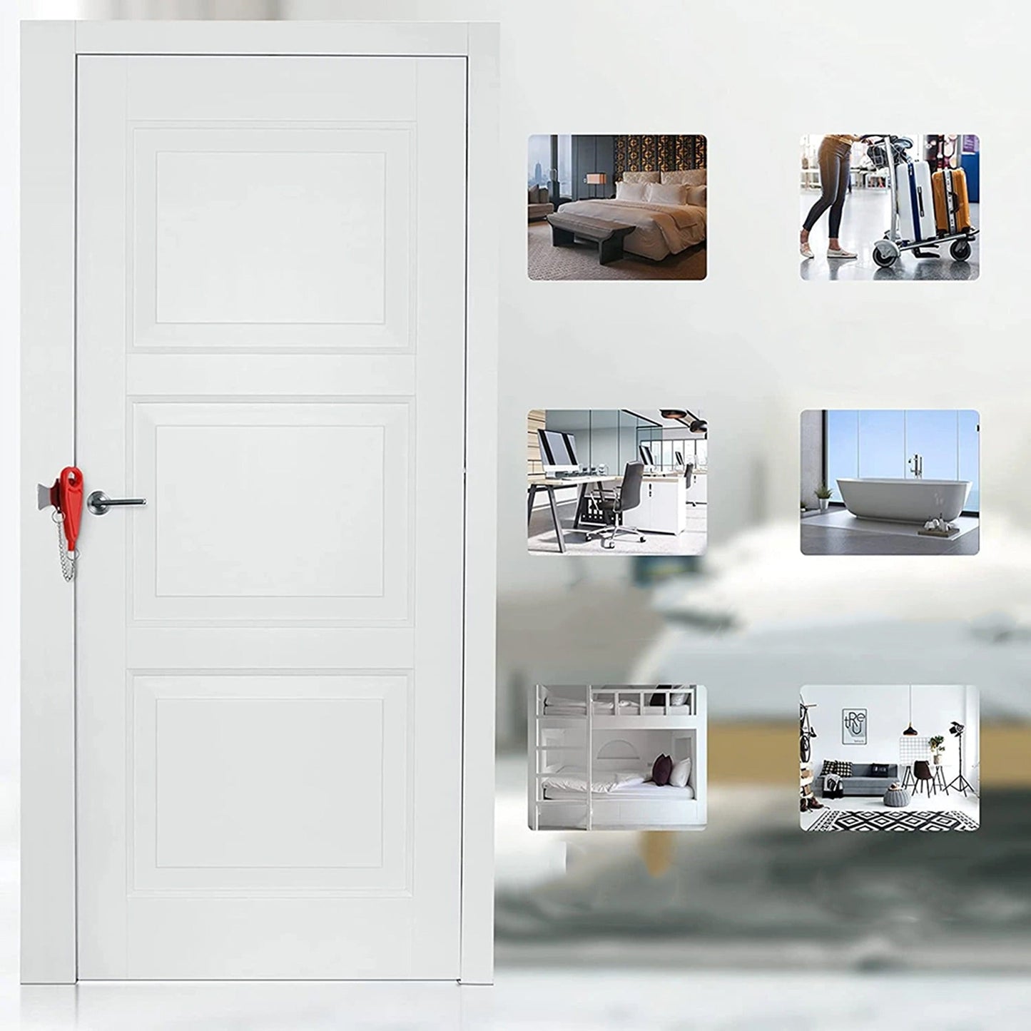 Secure Portable Door Lock Travel Safety Hardware for Hotel and Home