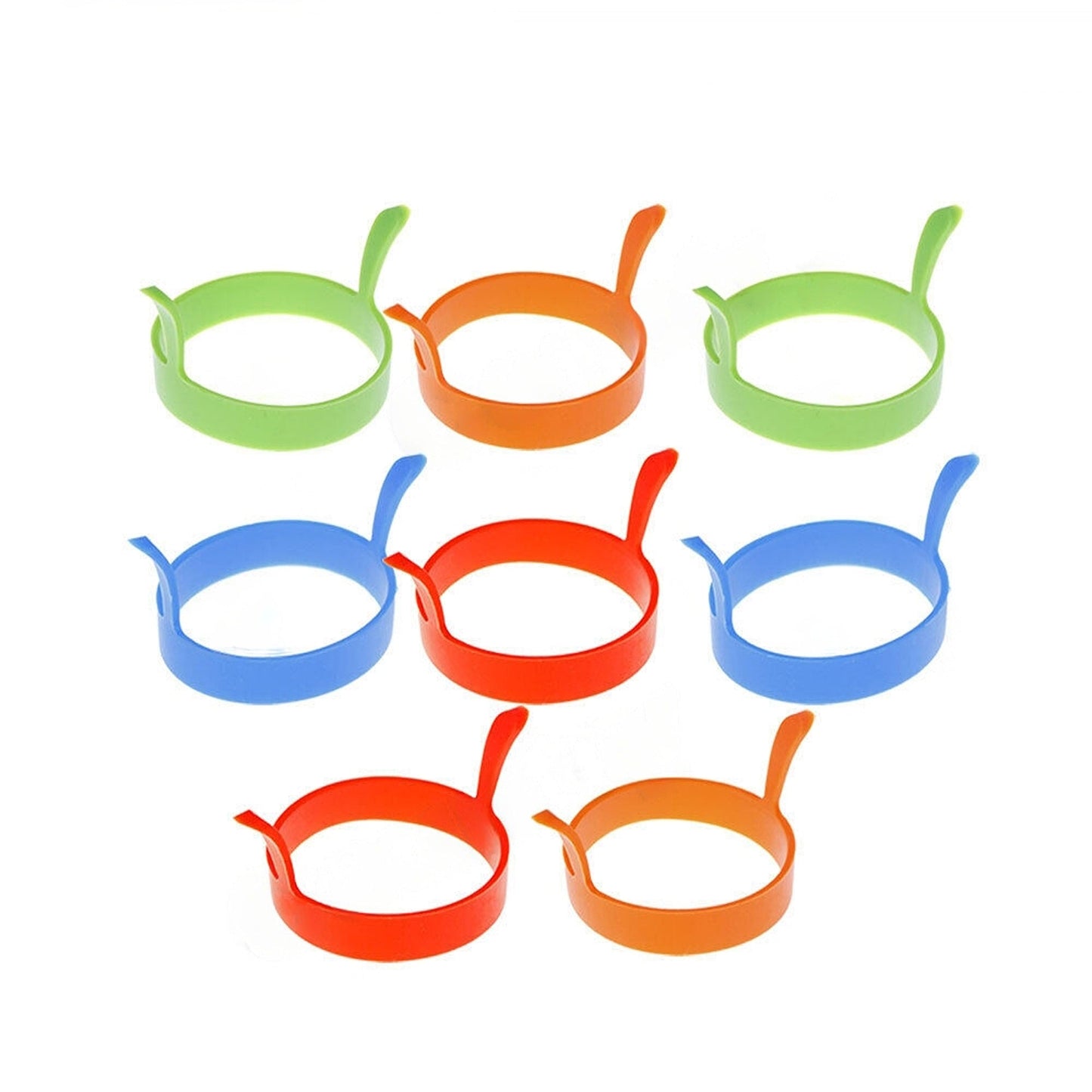 8pcs Non Stick Silicone Egg Rings Kitchen Baking Tool with Handles