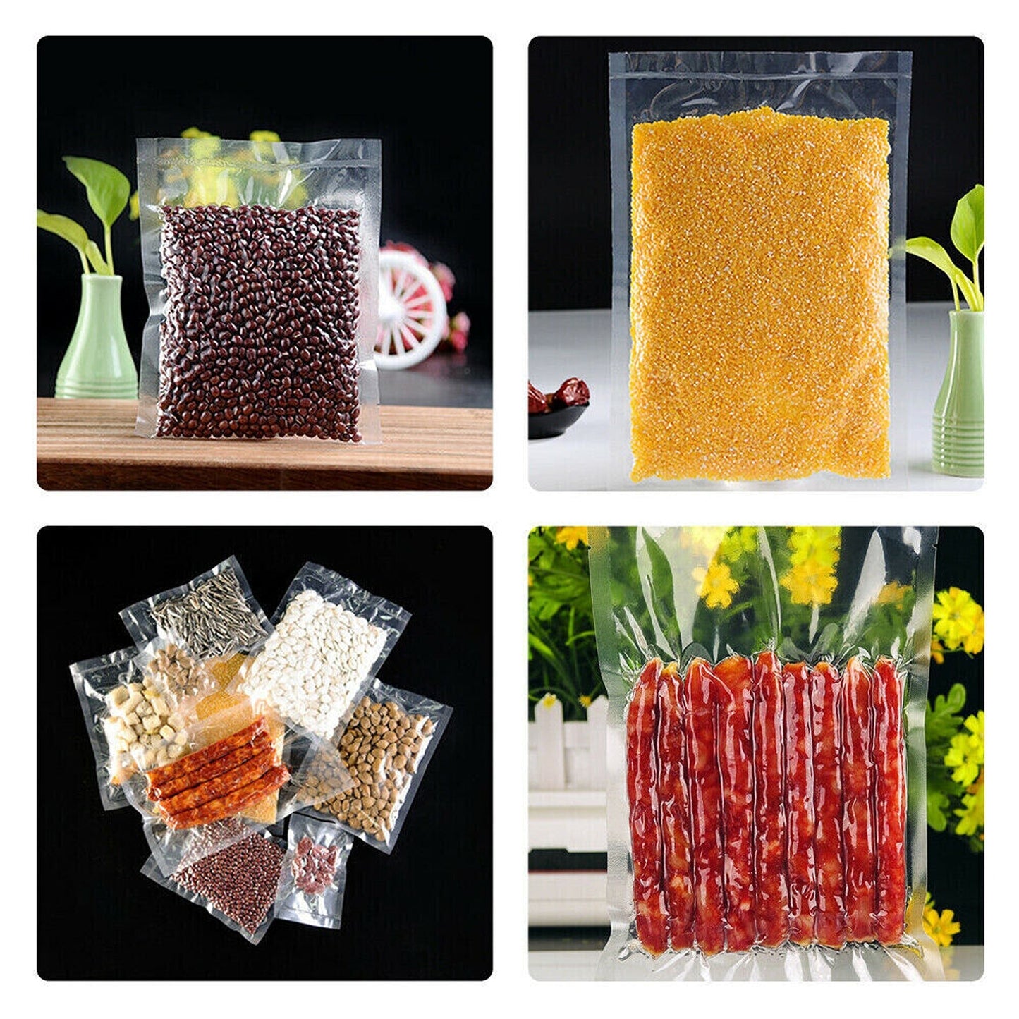 100x Pre cut Vacuum Sealer Bags Food Storage Heat Seal Saver