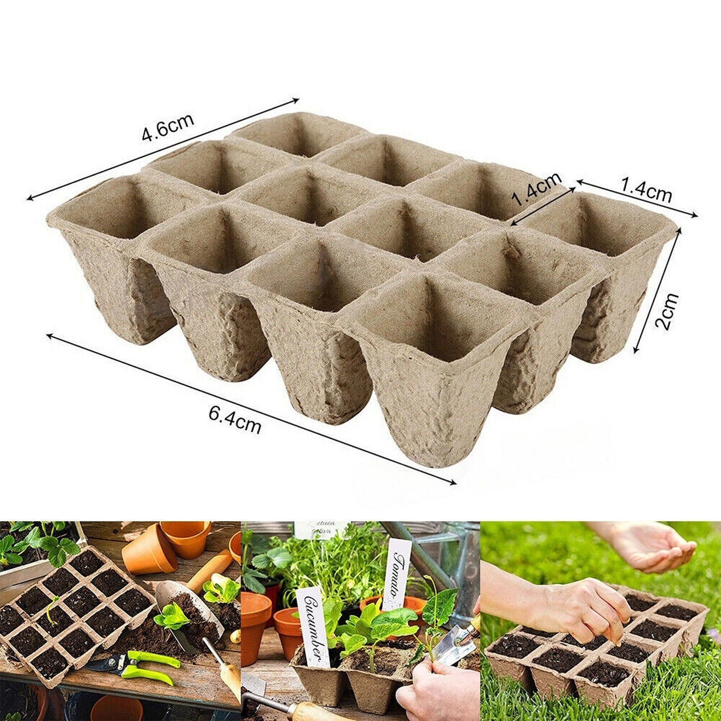 Biodegradable Paper Seedling Trays Garden Nursery Seed Pots