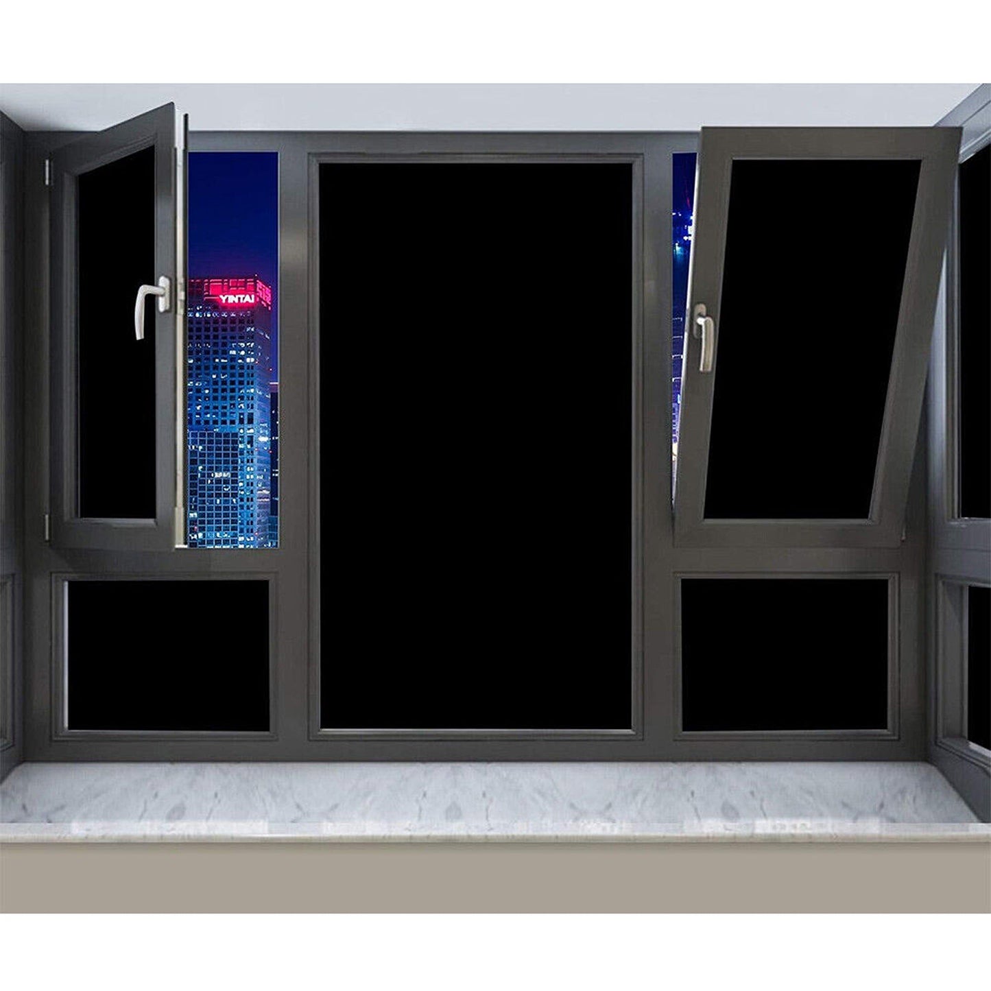 33ft Reusable Black UV Protection Privacy Window Film