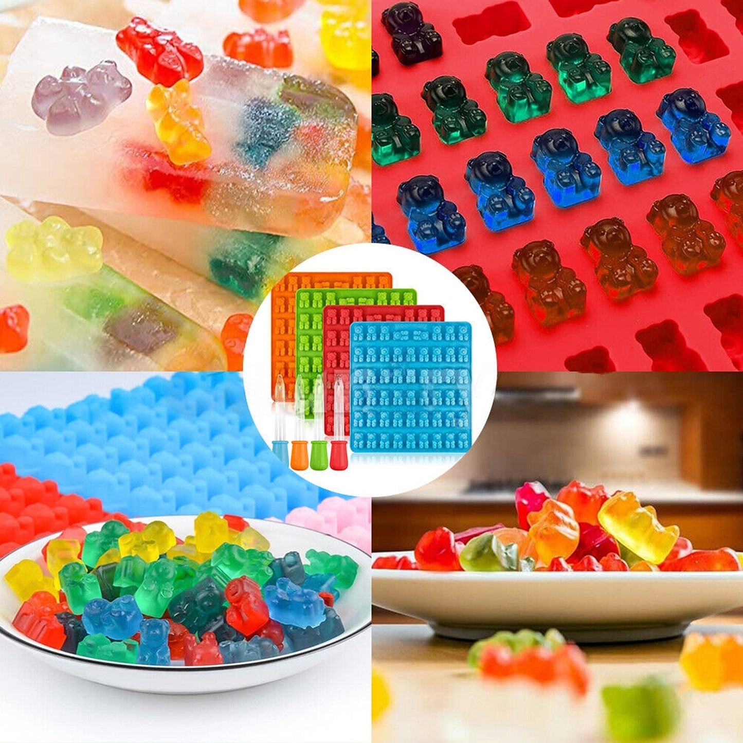 Gummy Bear Silicone Chocolate Mold Ice Cube Candy Jelly Baking Tray