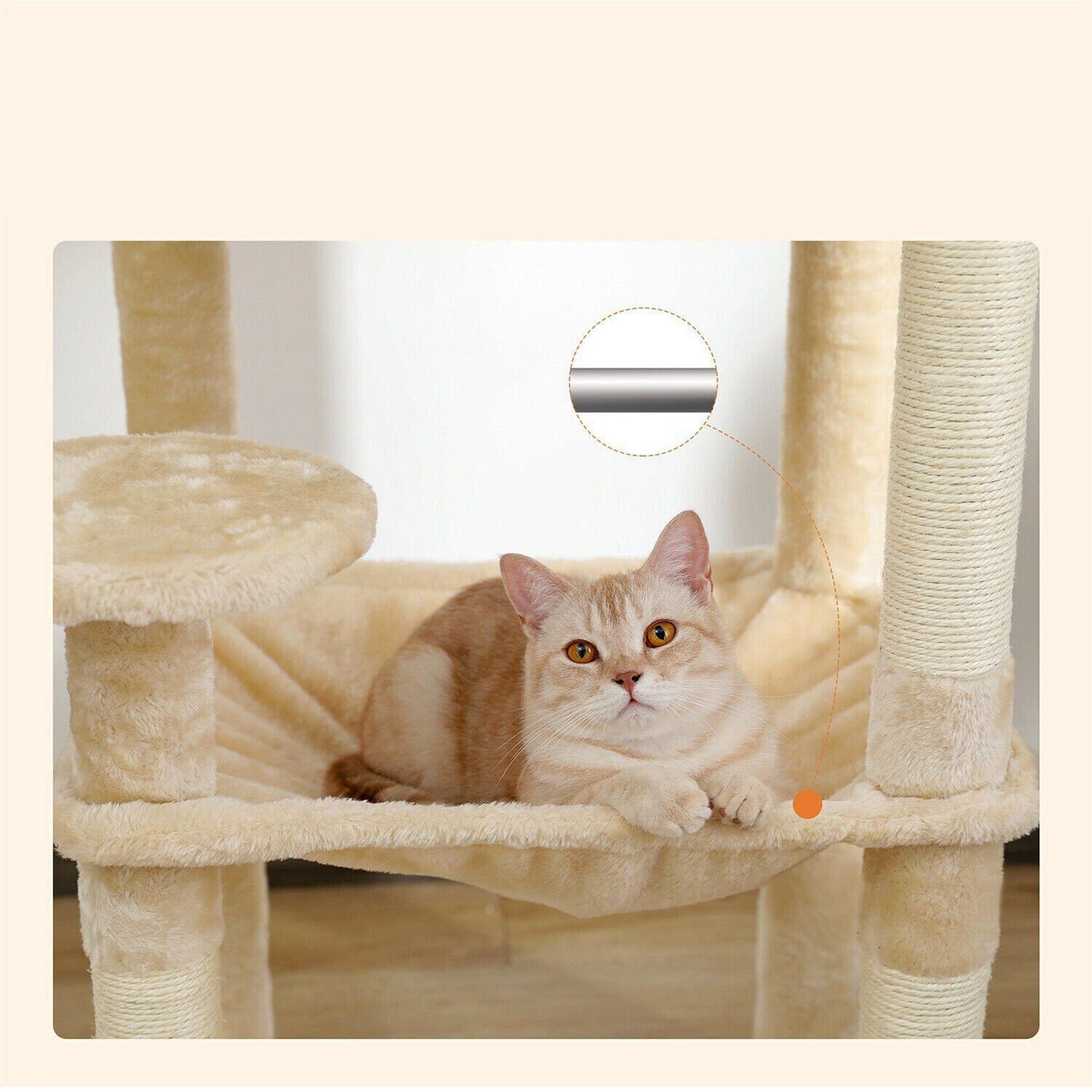 143cm Cats Condo House Cat Tree Tower with Scratching Post and Toys